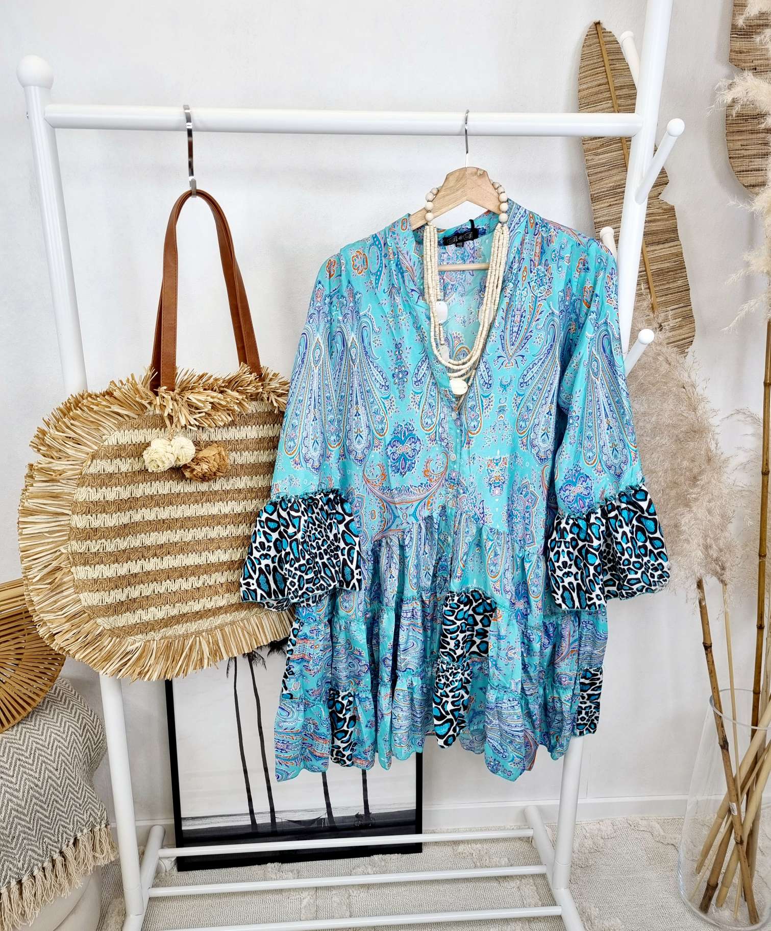 BOHO KETTE MURIEL NATUR Halskette Modeschmuck Italy Design Beach Neckless BOHO KETTE MURIEL NATUR Halskette Modeschmuck Italy Design Beach Neckless