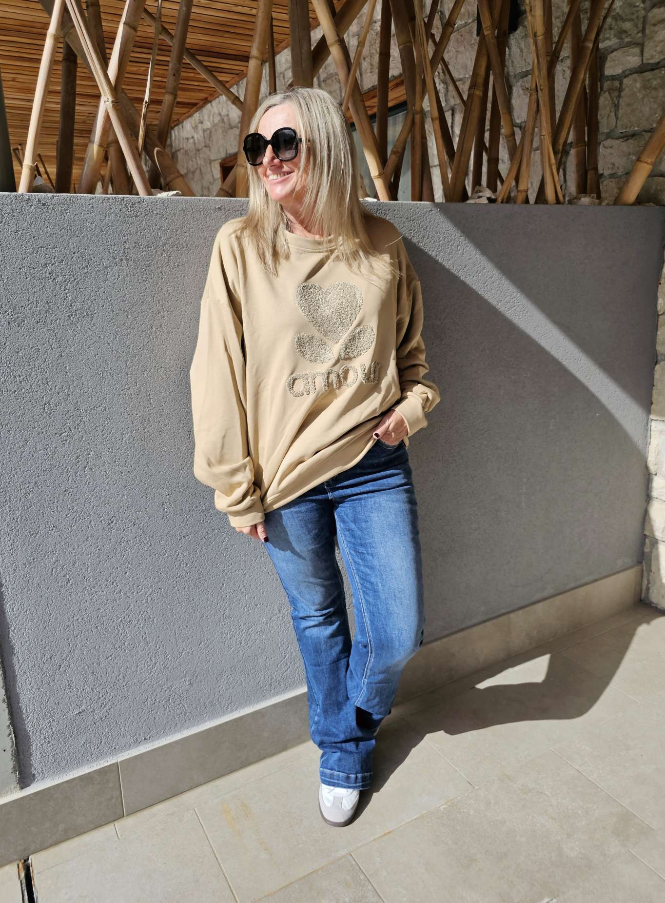 BASIC SWEATER AMOUR geflockt Made in Italy 34 - 42 BASIC SWEATER AMOUR geflockt Made in Italy 34 - 42