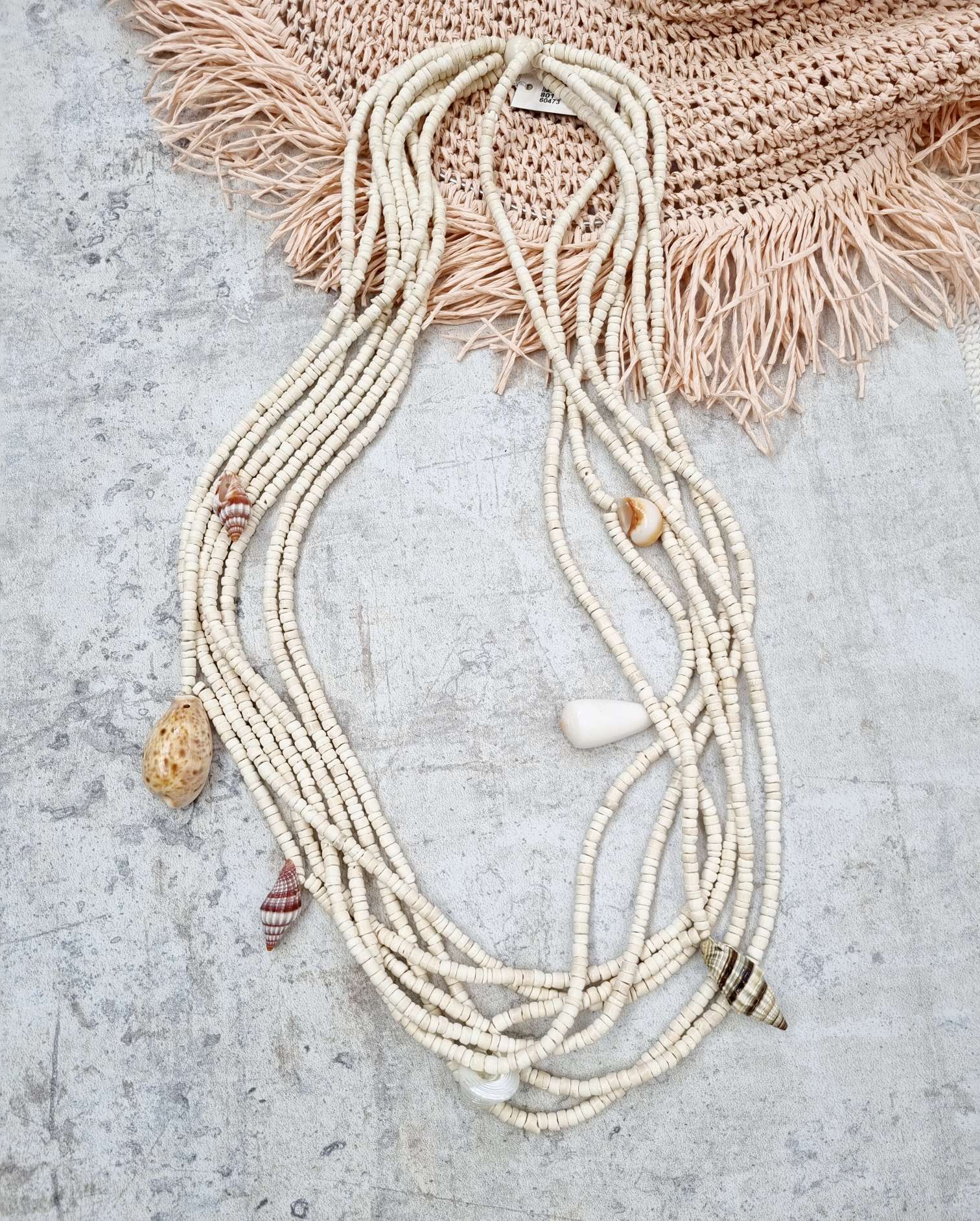 BOHO KETTE MURIEL NATUR Halskette Modeschmuck Italy Design Beach Neckless BOHO KETTE MURIEL NATUR Halskette Modeschmuck Italy Design Beach Neckless