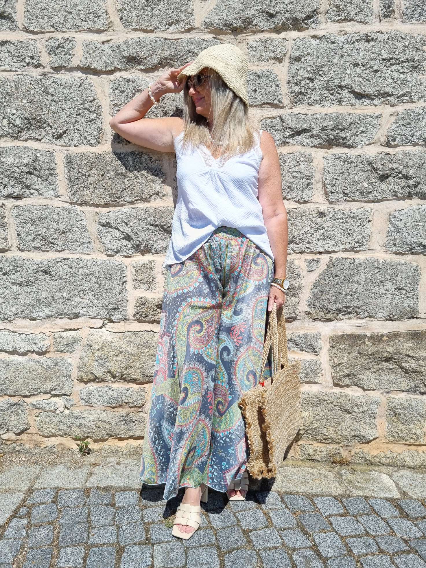 SILK HOSENROCK MALEDIVE GREY Grau Boho Bohemian Seide Hose Rock Skirt Beach Sommer 34-40/42 SILK HOSENROCK MALEDIVE GREY Grau Boho Bohemian Seide Hose Rock Skirt Beach Sommer 34-40/42