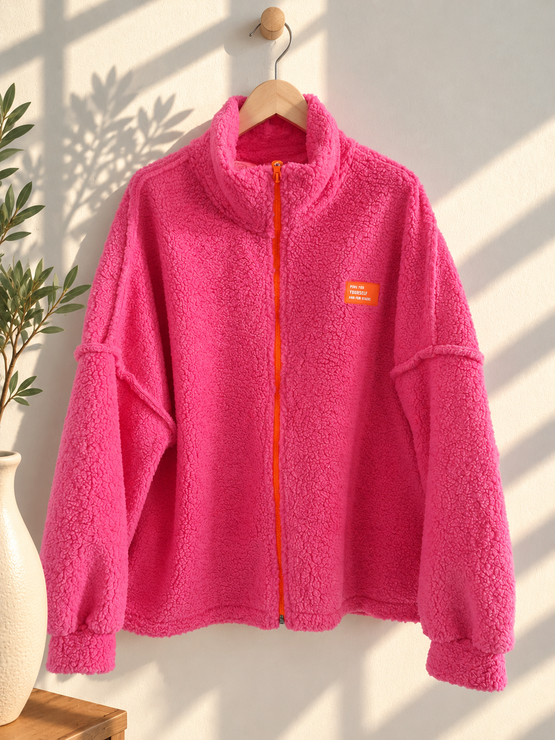 Oversize Teddyjacke mit Patch – Made in Italy | bis ca. Gr. 44 | TJ0092