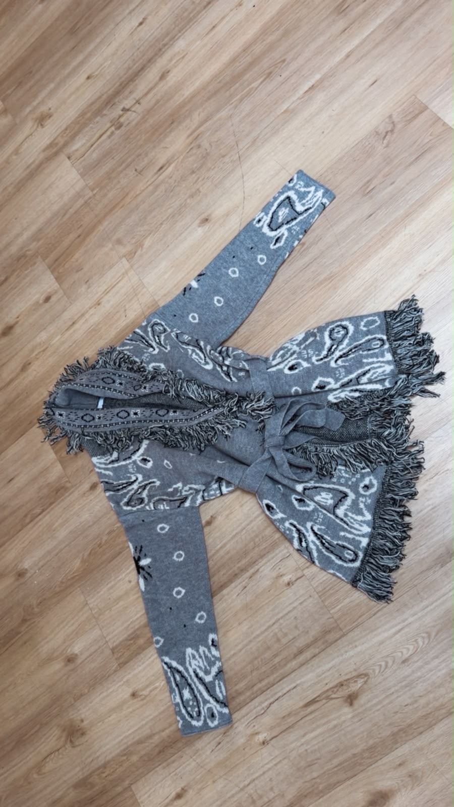 Cardigan mit Fransen & Gürtel Paisley-Muster SJ0179 I Made in Italy 34-42