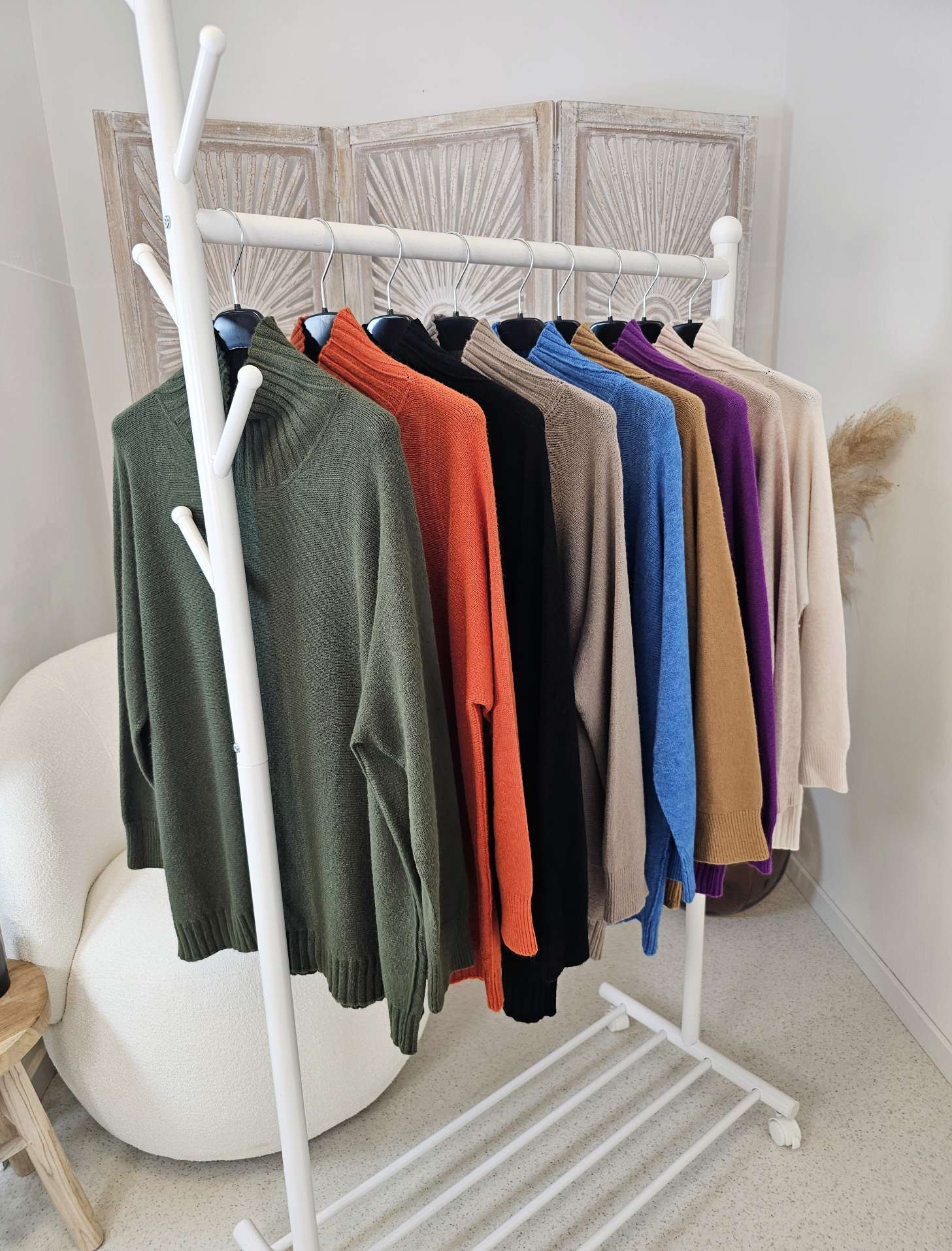 LIGHT KNIT SWEATER ALISON Stehkragen Oversize 34- 42 Made in Italy Pullover LIGHT KNIT SWEATER ALISON Stehkragen Oversize 34- 42 Made in Italy Pullover