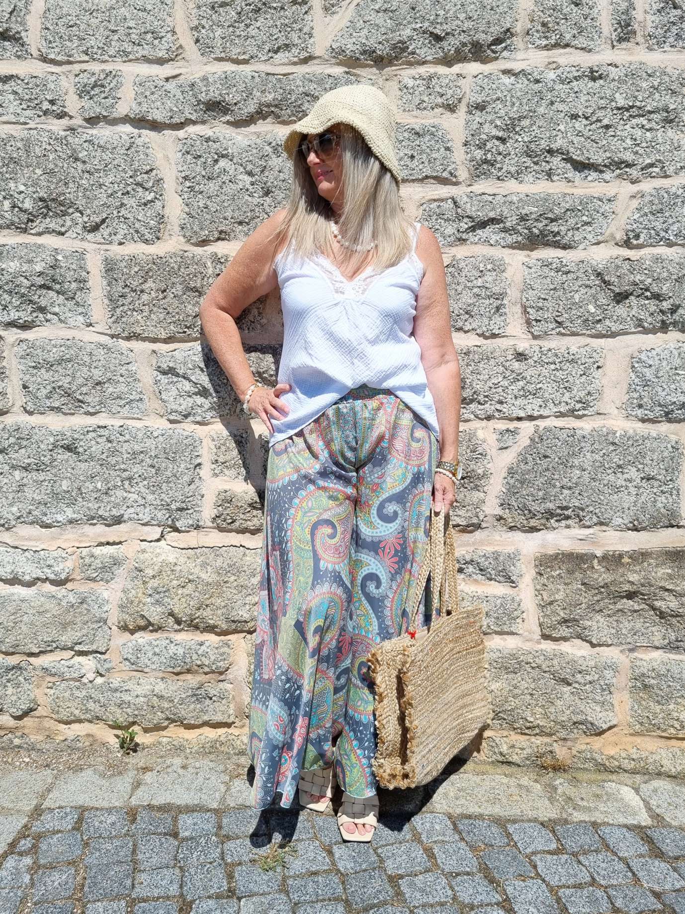 SILK HOSENROCK MALEDIVE GREY Grau Boho Bohemian Seide Hose Rock Skirt Beach Sommer 34-40/42 SILK HOSENROCK MALEDIVE GREY Grau Boho Bohemian Seide Hose Rock Skirt Beach Sommer 34-40/42