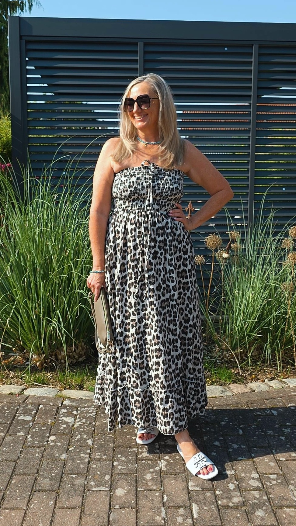 MUSSELIN KLEID LANZAROTE LEO TRÄGERLOS Italystyle 34-40