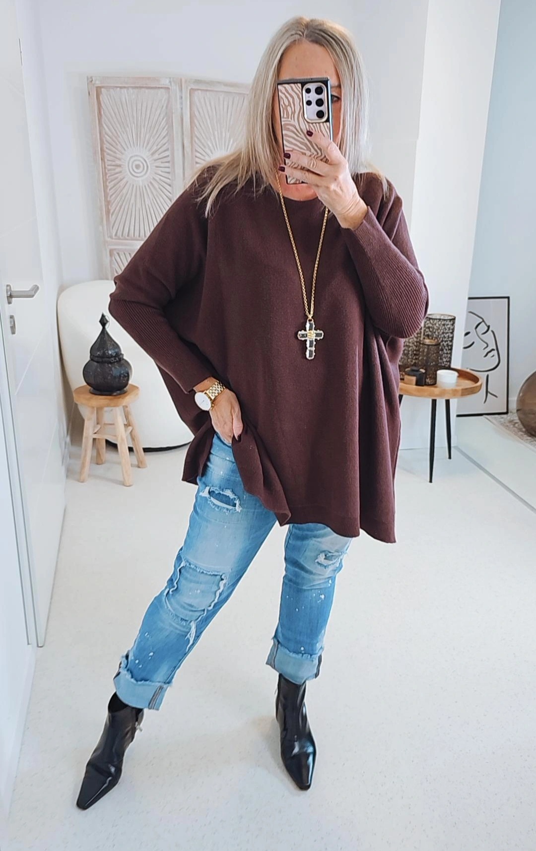 OVERSIZE KNIT SWEATER SIGRID Made in Italy 34-48/50 Strick Pullover