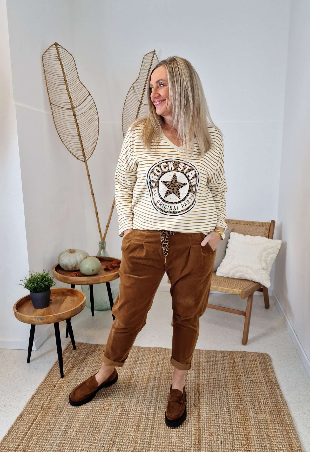 STRIPED LONGSLEEVE SHIRT LEO ROCKSTAR CAMEL 34-42 Made in Italy versch. Farben STRIPES STREIFEN STRIPED LONGSLEEVE SHIRT LEO ROCKSTAR CAMEL 34-42 Made in Italy versch. Farben STRIPES STREIFEN