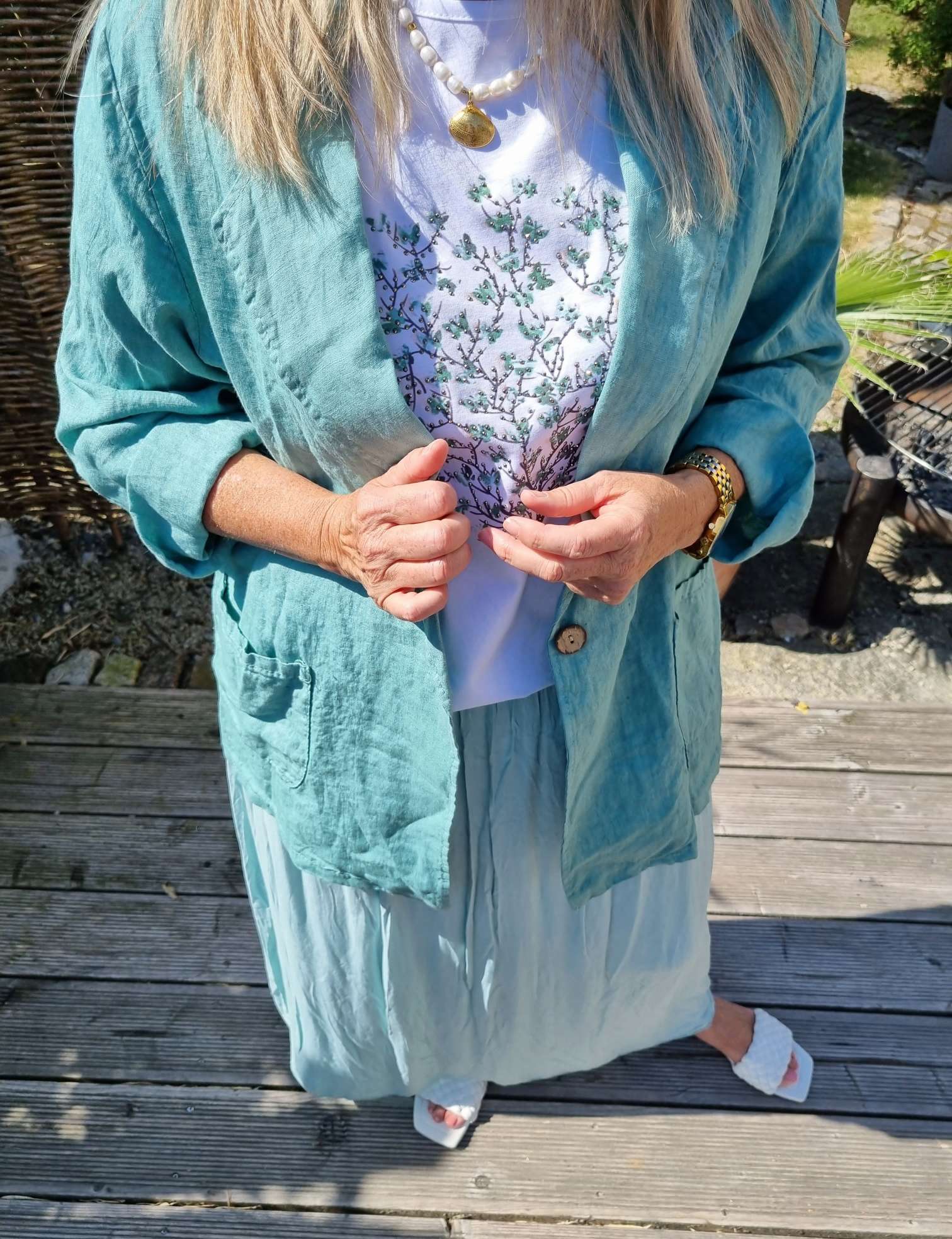 OVERSIZE LINEN BASIC BLAZER RIVA GRÜN - Made in Italy Jacke Sakko Jacket LEINEN OVERSIZE LINEN BASIC BLAZER RIVA GRÜN - Made in Italy Jacke Sakko Jacket LEINEN