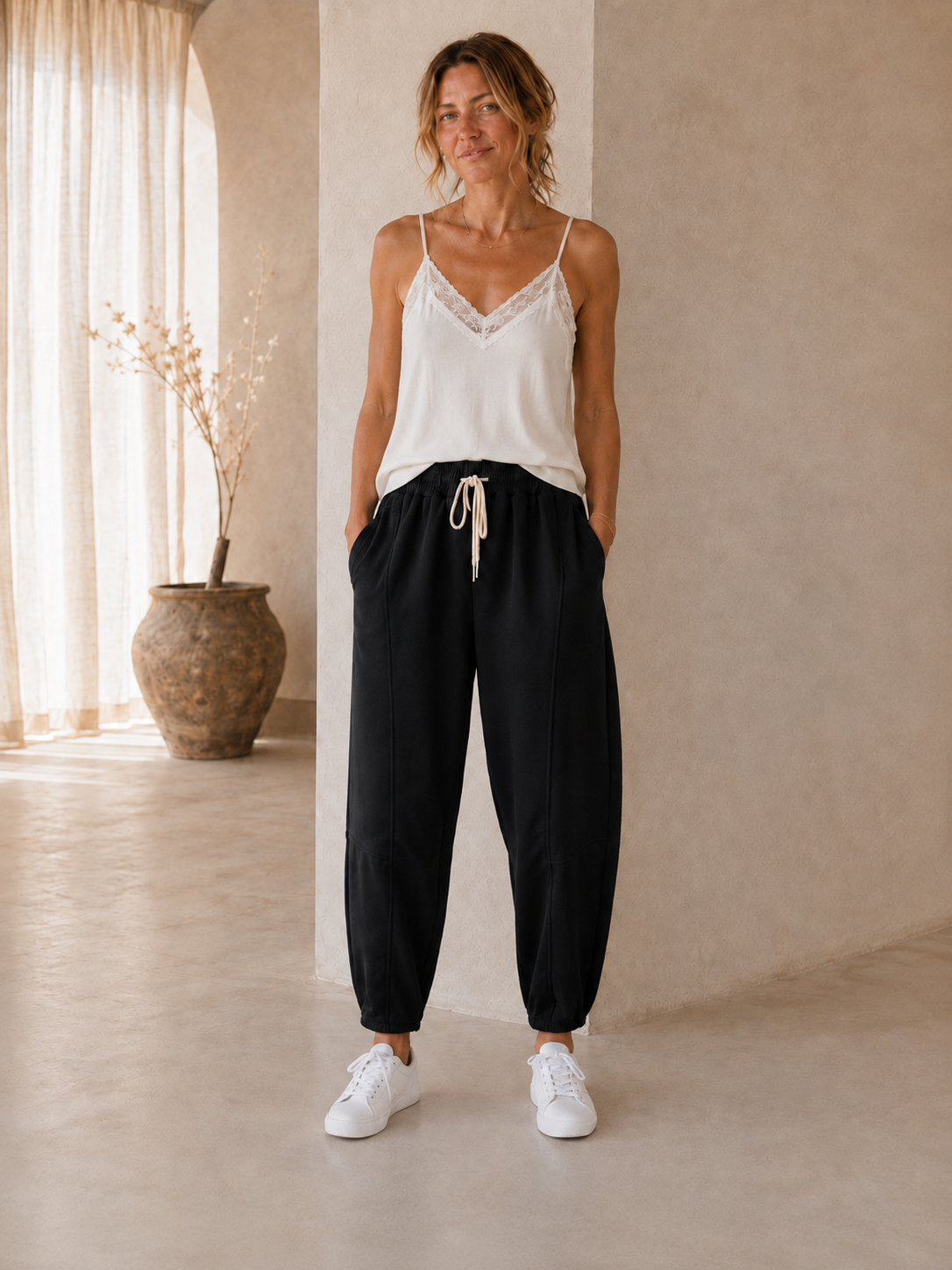 Ballon-Jogpant Amaris – lässige Basic Pants für jeden Tag Made in Italy 34-42/44