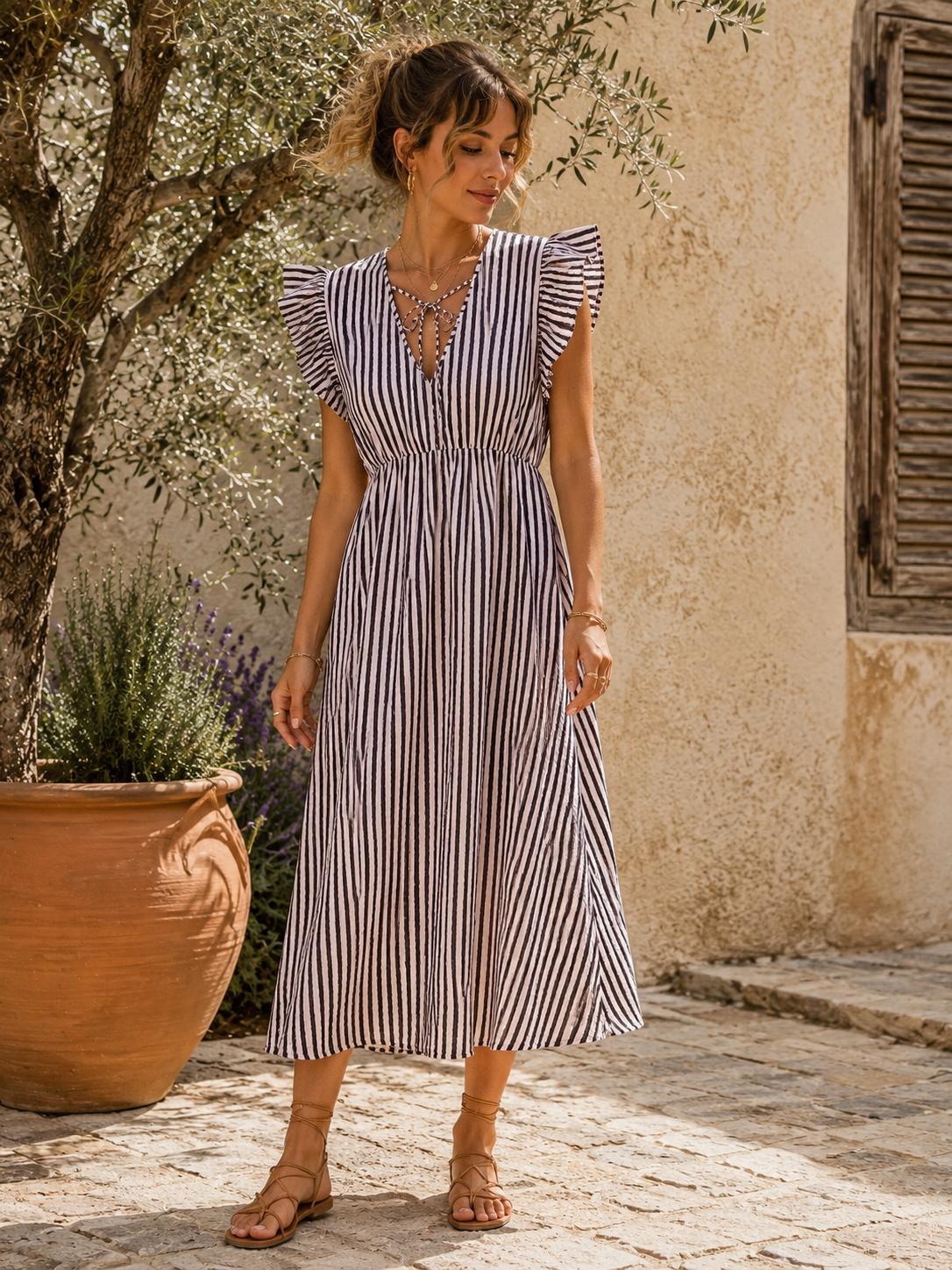 Kleid Arusha – Musselinkleid mit Boho-Charme  – Made in Italy |  tragbar bis Größe 42/44