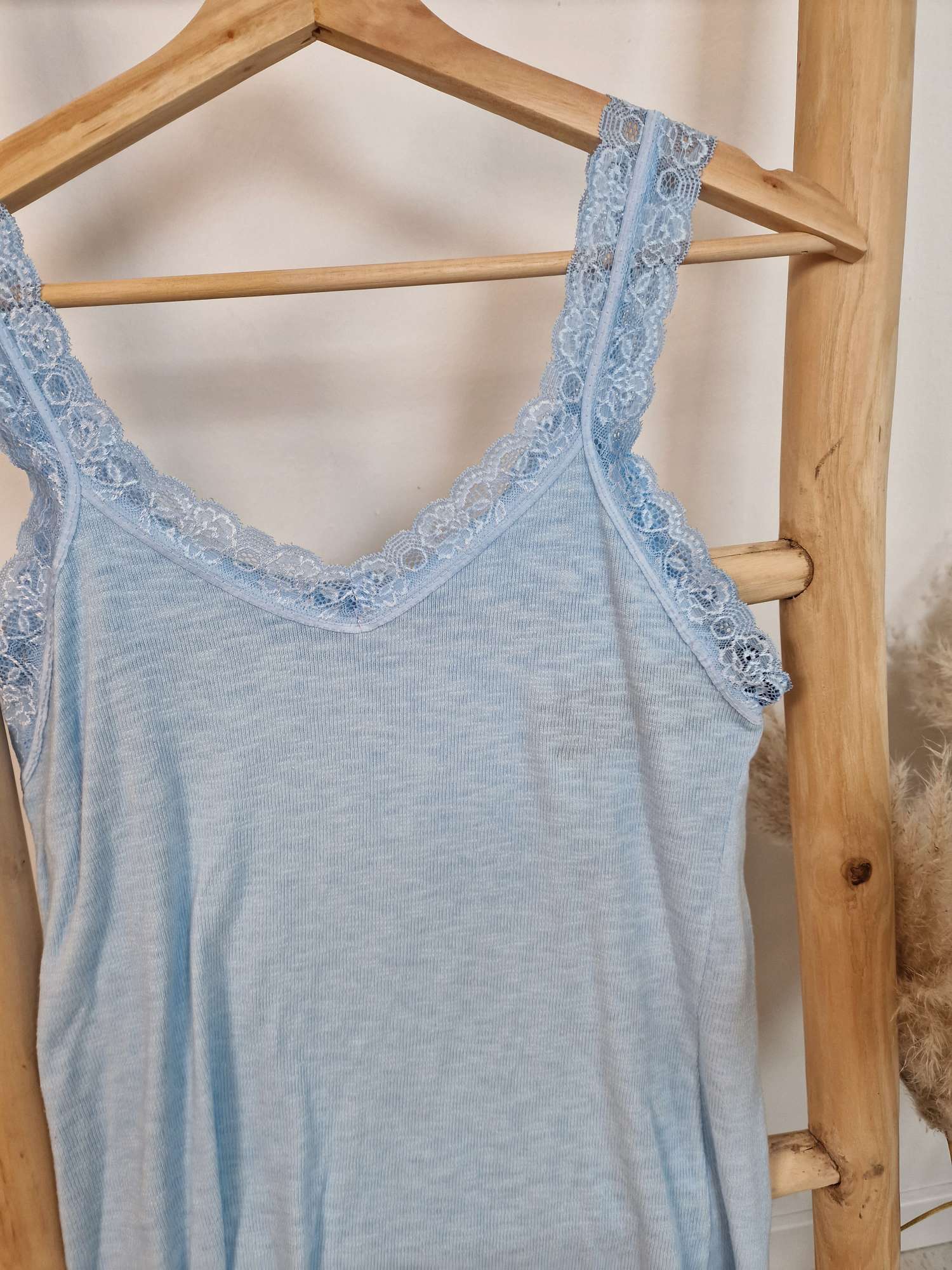 BASIC TOP LUISA BLAU 34-40 Made in Italy Shirt Oberteil 