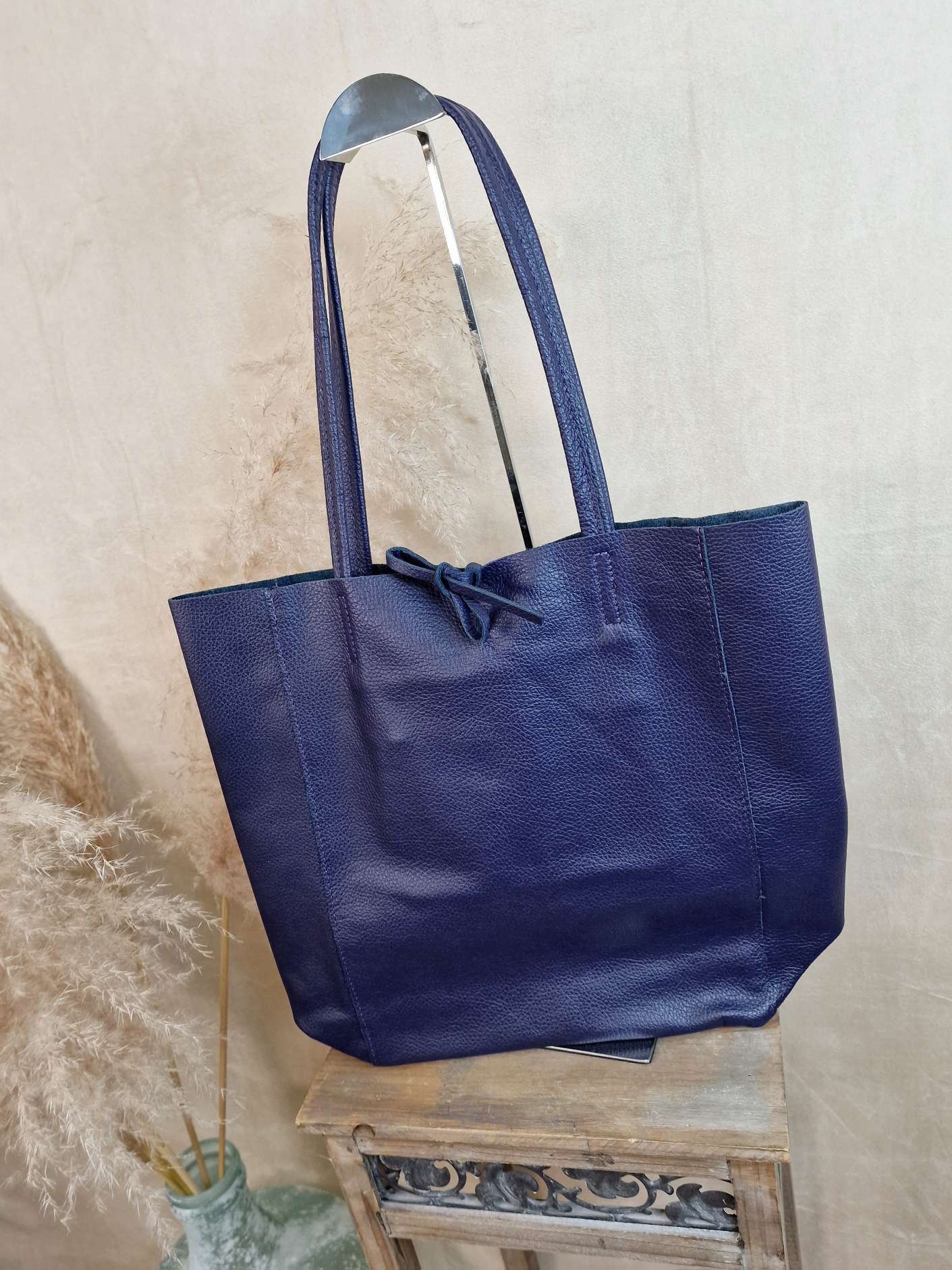 BASIC LEDER SHOPPER MARA AUBERGINE Made in Italy Ledertasche Tasche BASIC LEDER SHOPPER MARA AUBERGINE Made in Italy Ledertasche Tasche