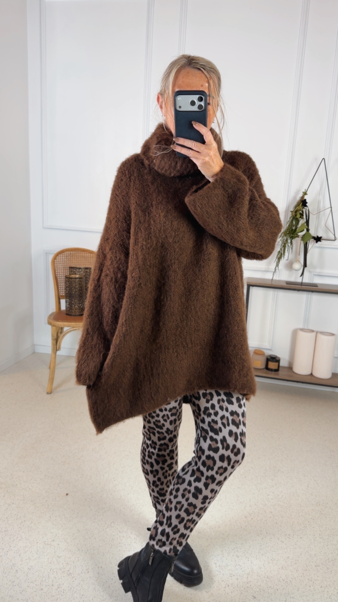 COZY STRICKKLEID/ ROLLKRAGEN KATJA 34-44 Made in Italy