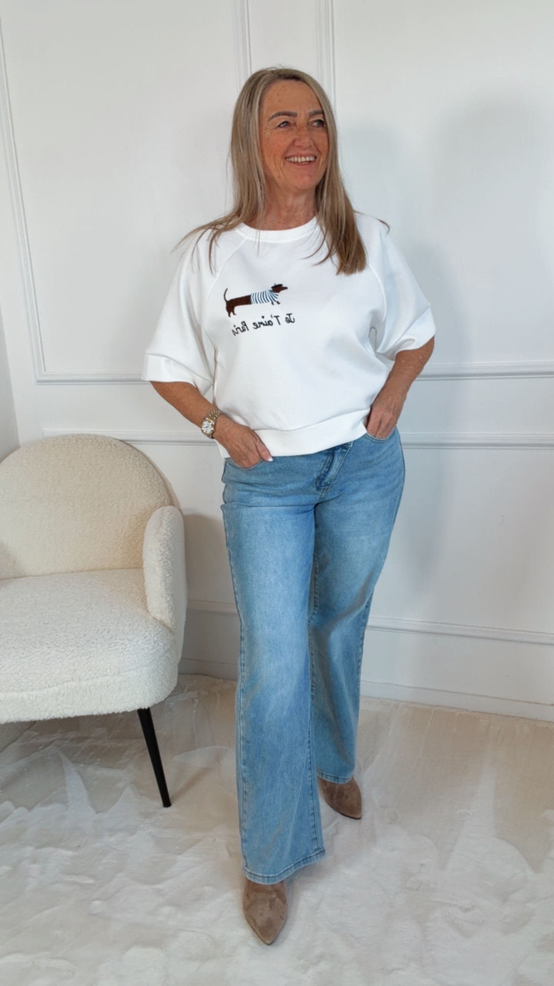 SHIRT DACKEL WILMA BUTTERSTOFF 36 - 44 Made in Italy