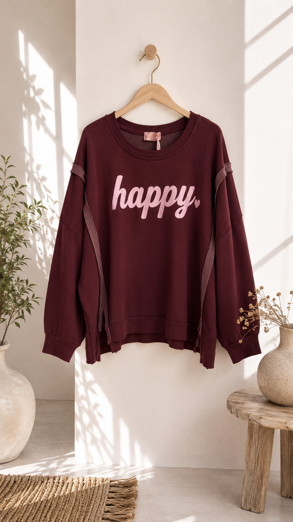 Sweatshirt Nives – Happy Vibes im lässigen Oversize-Look Made in Italy 34-48