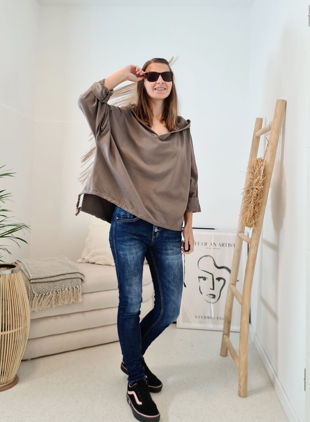 HOODIE NAOMI TAUPE Sweater Kapuze Made in Italy 34-42 Longsleeve Pullover LEO Leopard HOODIE NAOMI TAUPE Sweater Kapuze Made in Italy 34-42 Longsleeve Pullover LEO Leopard
