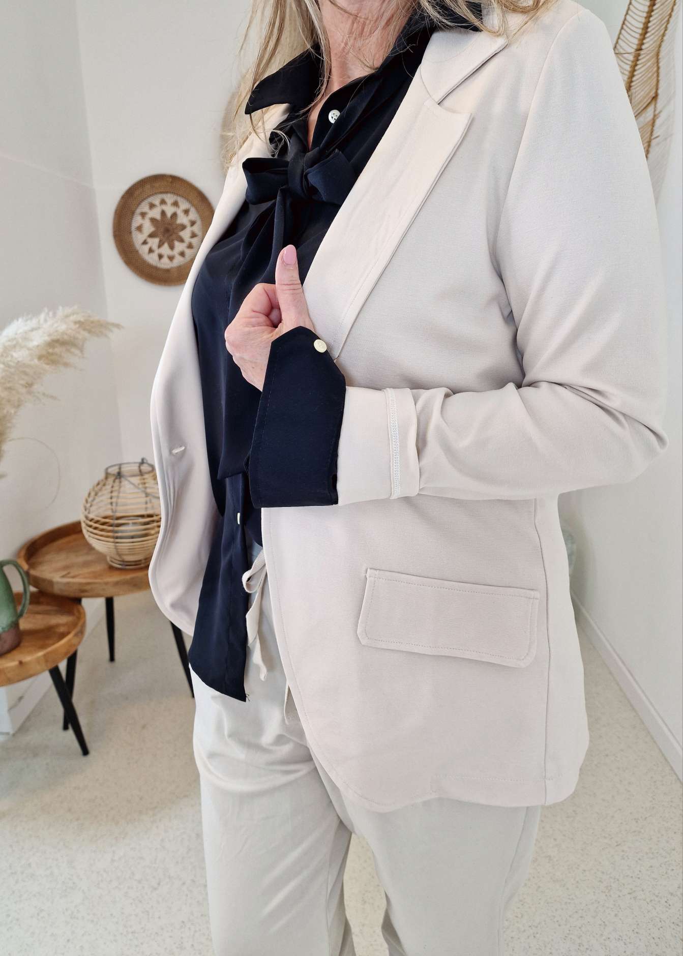 BASIC BLAZER KATHARINA BEIGE 34-40 Made in Italy Anzug Jacke VARIANTENARTIKEL