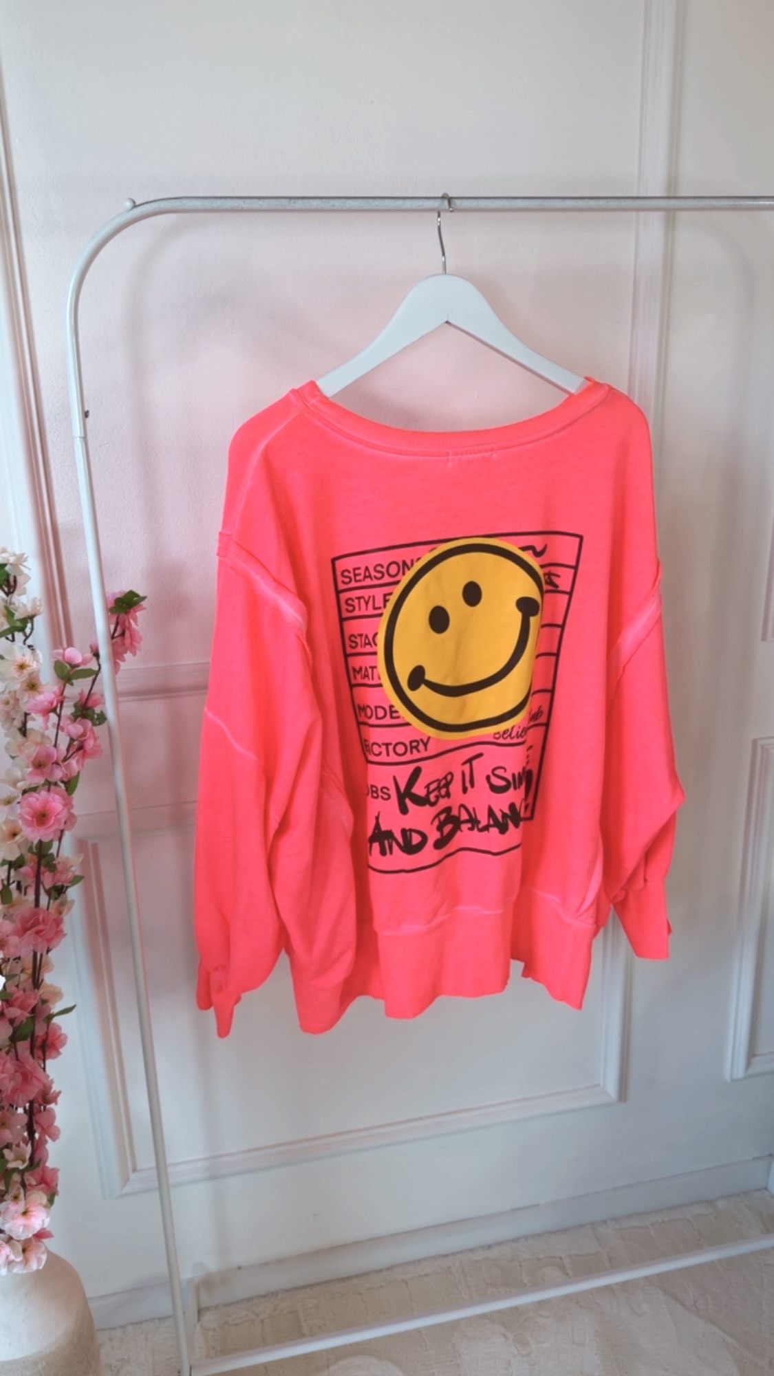 OVERSIZE SWEATER JON  KEEP IT SMILE 38 - 46 Made in Italy