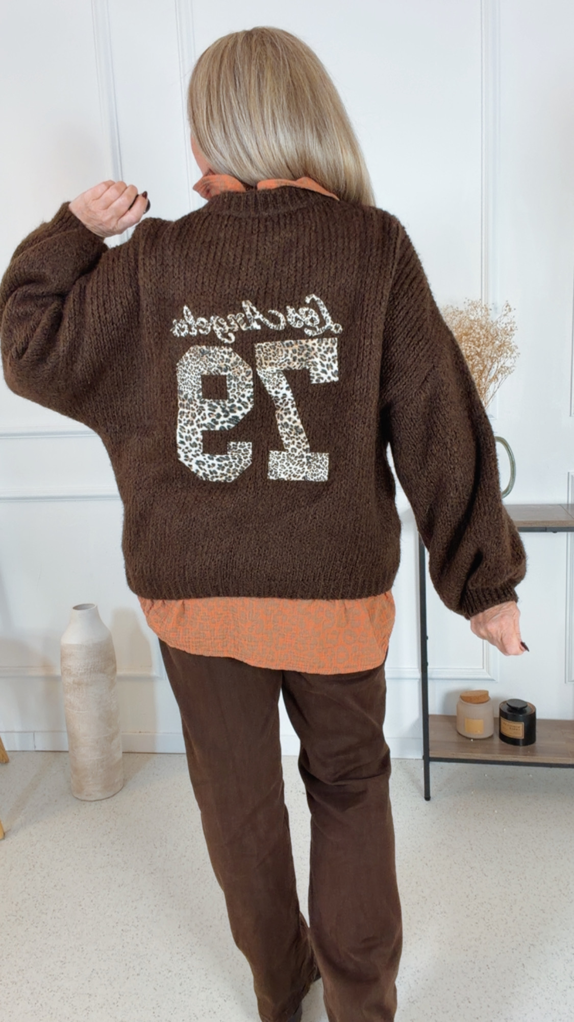 KUSCHELIGER KNIT SWEATER LOS ANGELES79 34-42 Made in Italy Strick Pullover