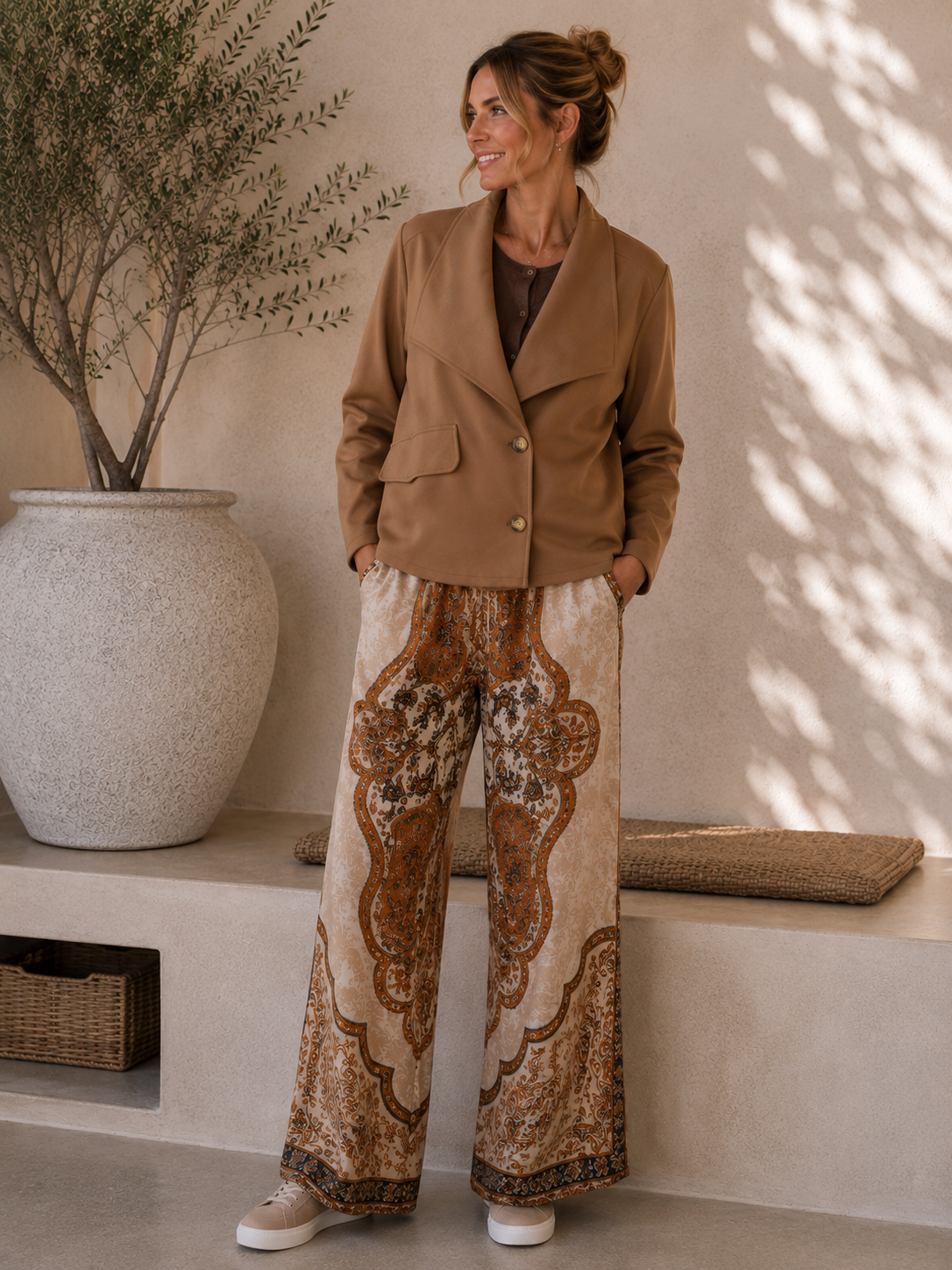 Strickjacke Odina – softer Basic Cardigan mit stoffbezogenen Knöpfen Made in Italy 34-40/42