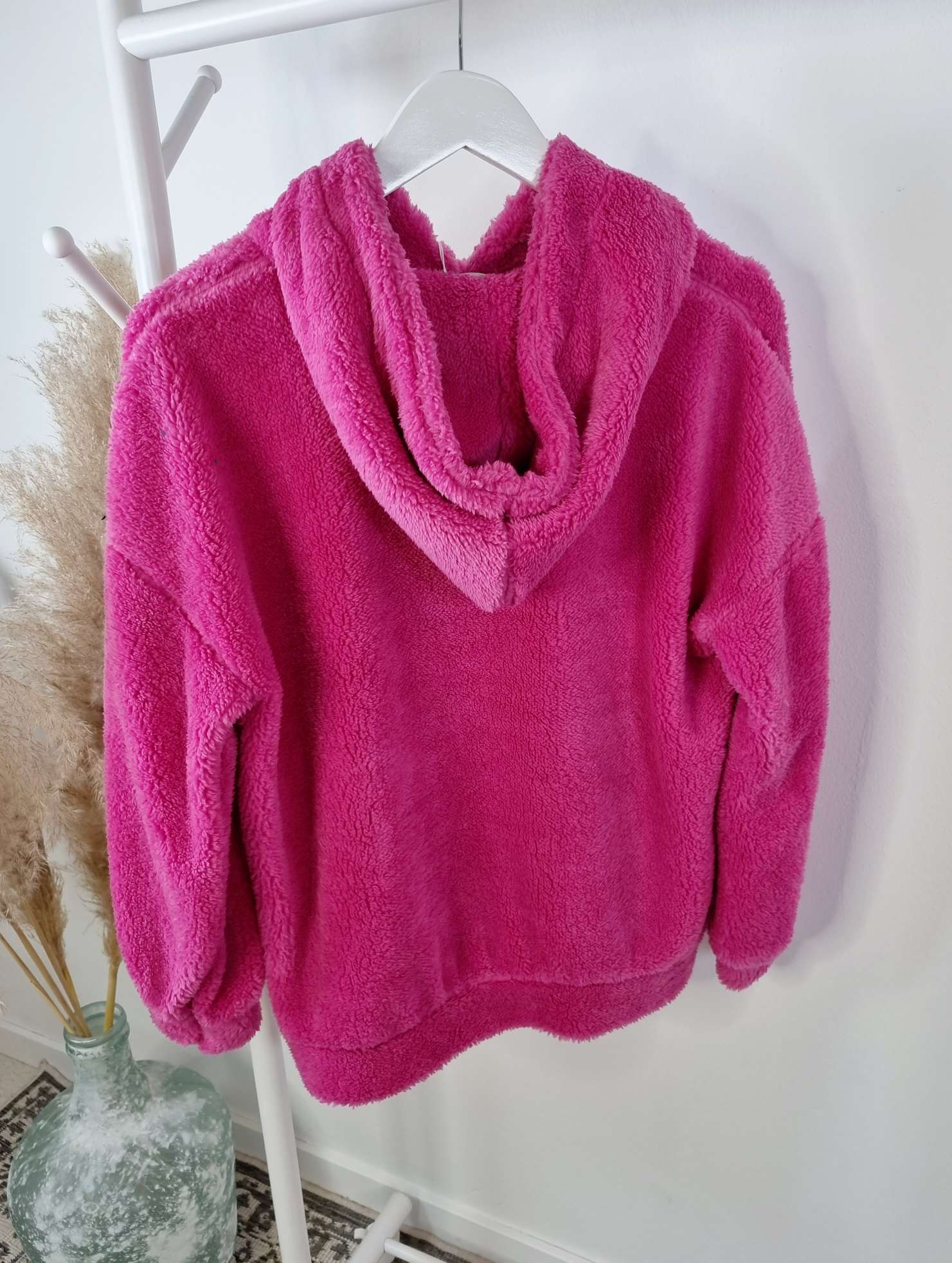 HOODIE ROSIE TEDDY PINK Sweater Kapuze Made in Italy 34-42 Longsleeve Pullover LEO versch. Farben HOODIE ROSIE TEDDY PINK Sweater Kapuze Made in Italy 34-42 Longsleeve Pullover LEO versch. Farben