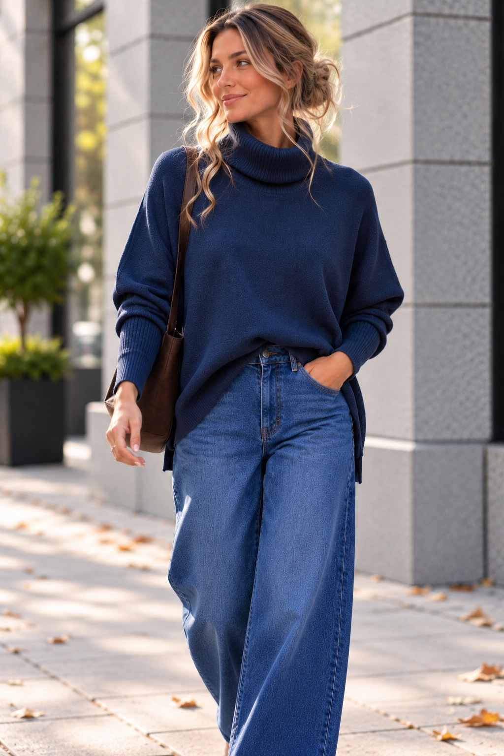Oversize Rollkragen-Pullover Uni RP0164 I Made in Italy 34-44/46 Strick Pullover