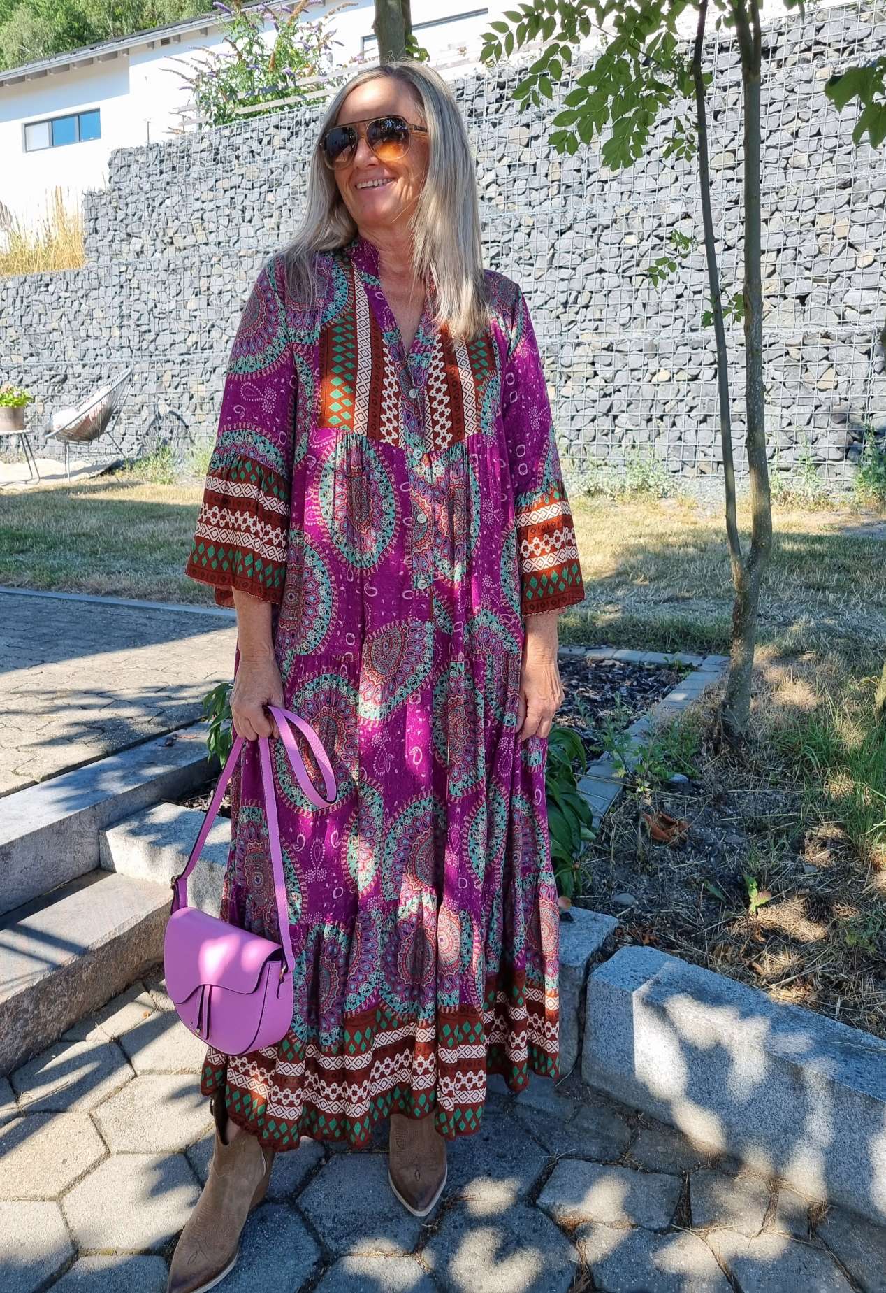 MAXI TUNIKA DRESS MICAELA PINK 34-42 Made in Italy langes Kleid Hängerchen Tunikakleid MAXI TUNIKA DRESS MICAELA PINK 34-42 Made in Italy langes Kleid Hängerchen Tunikakleid
