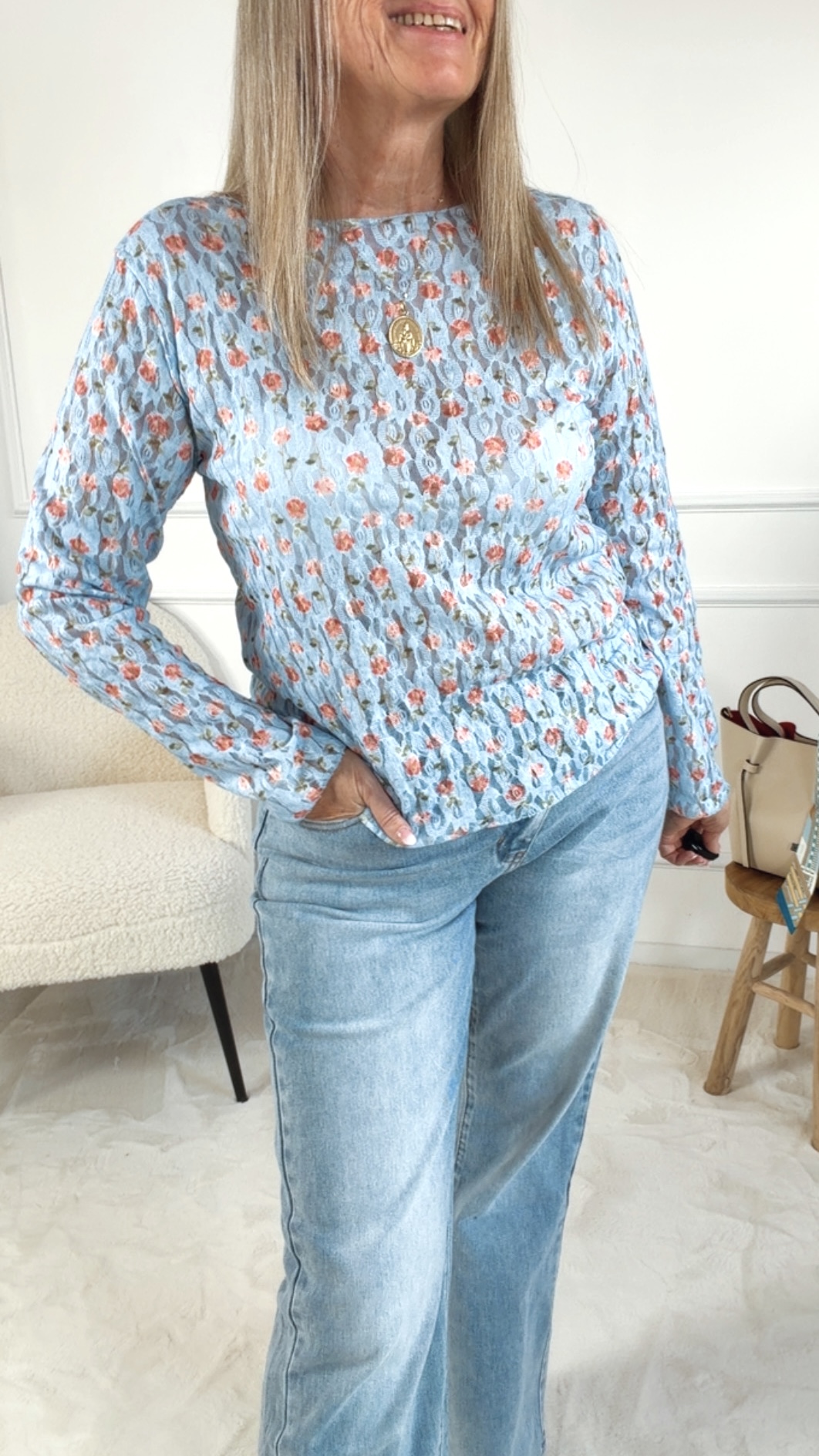 Spitzenshirt „Rosaria“  Made in Italy 34 - 42/44