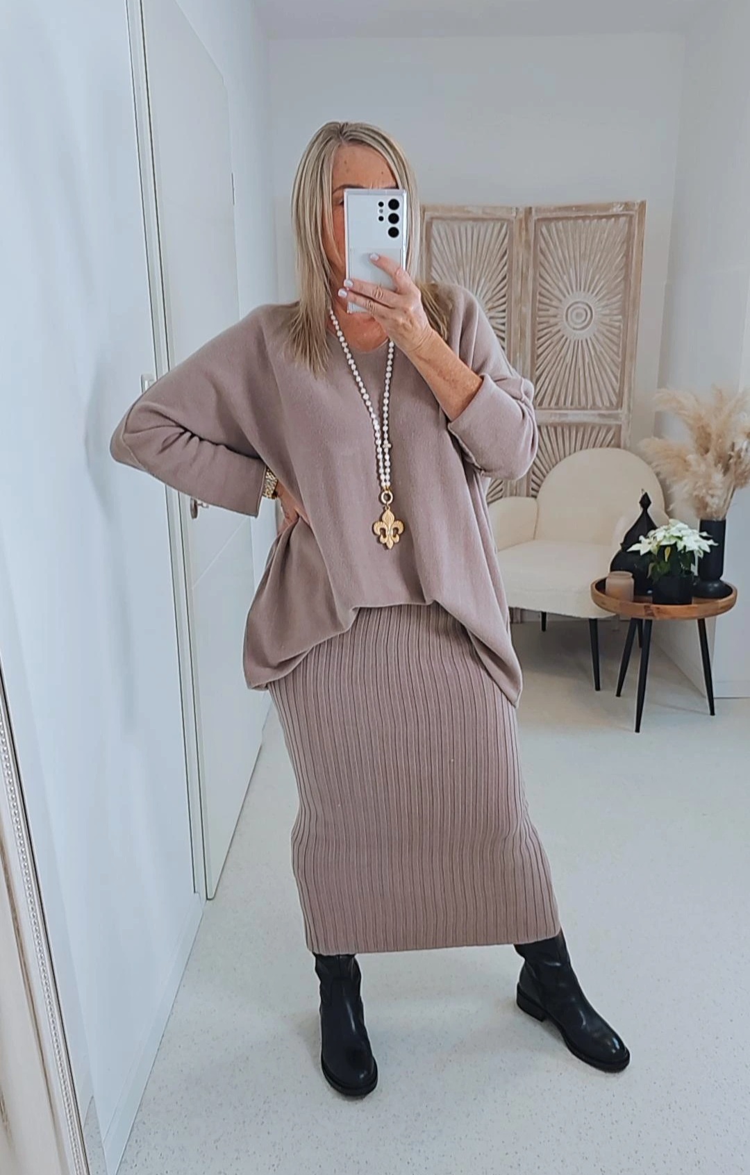EDLES STRICK SET EMMY Made in Italy Rock und Pullover 34-42 Pullover bis 46
