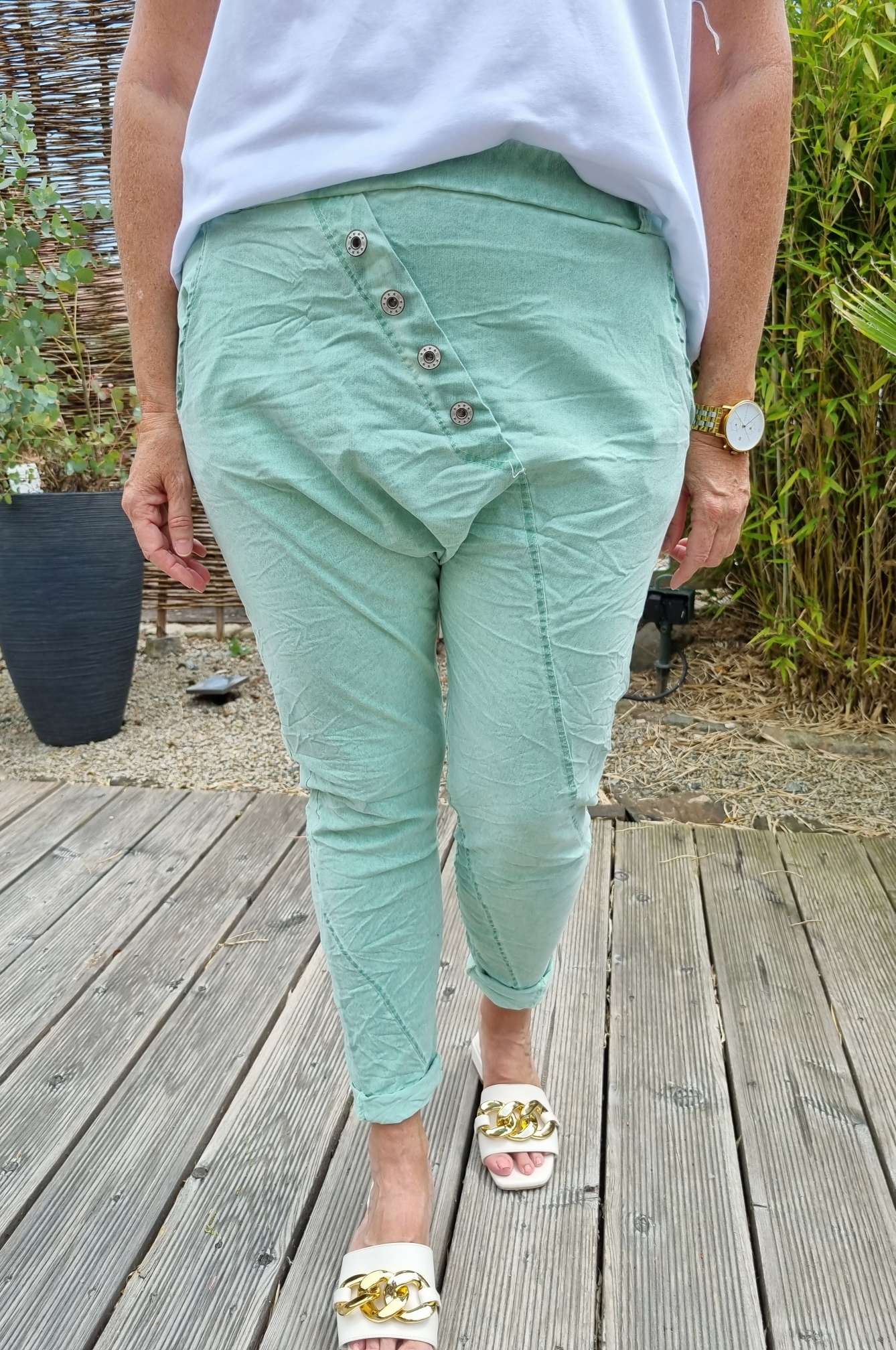 BAGGY JOGPANT CHRISTINA MINT GRÜN 36-42 Made in Italy Freizeit Hose Jogger Jogginghose Stoffhose BAGGY JOGPANT CHRISTINA MINT GRÜN 36-42 Made in Italy Freizeit Hose Jogger Jogginghose Stoffhose