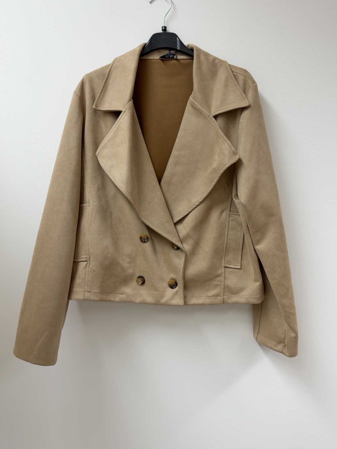 Jacke Veloursleder-Optik BEIGE I J0041 I Made in Italy 34-42