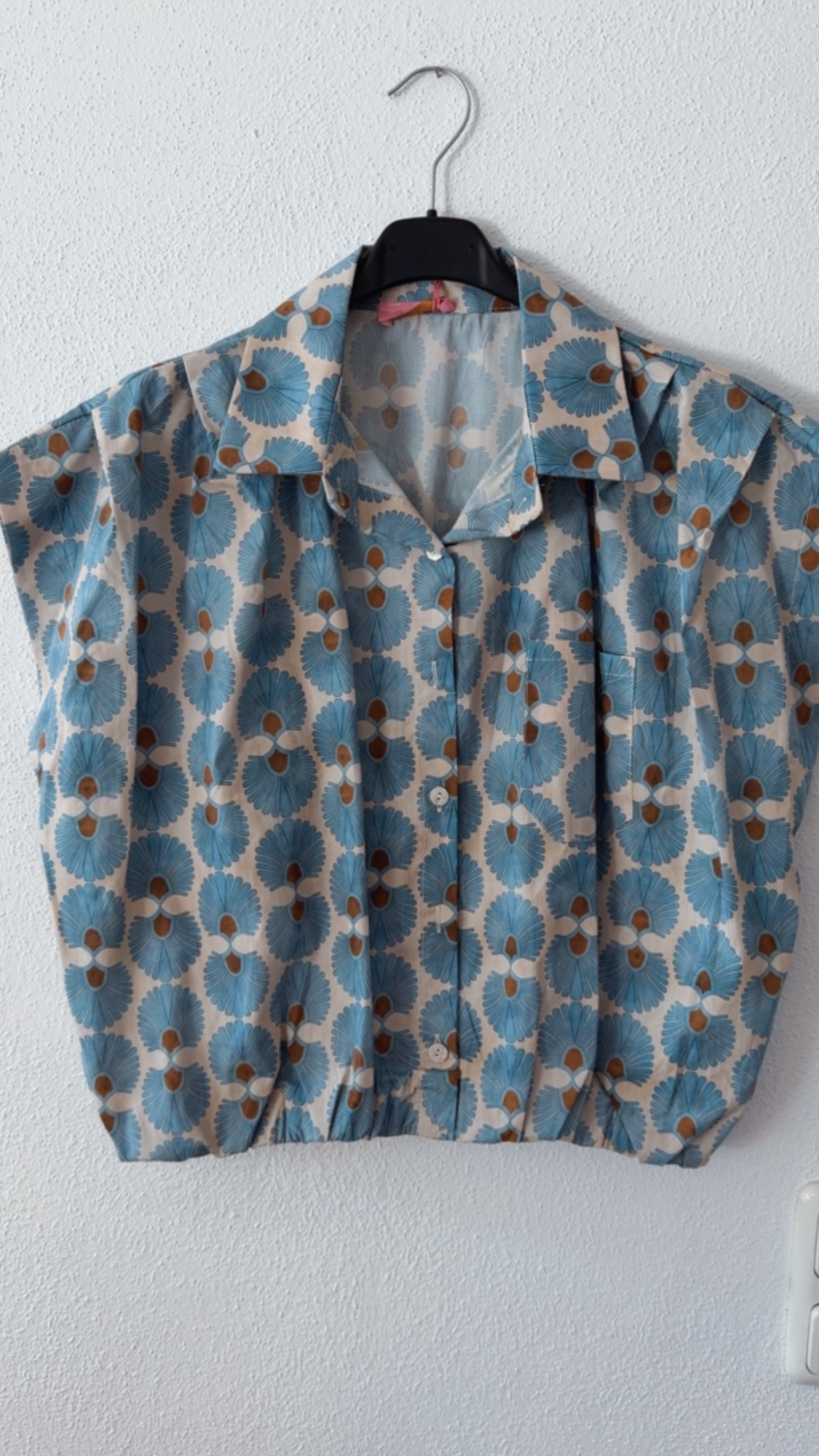Cropped-Bluse Solea Ballonbluse Made in Italy Gr. 34-42