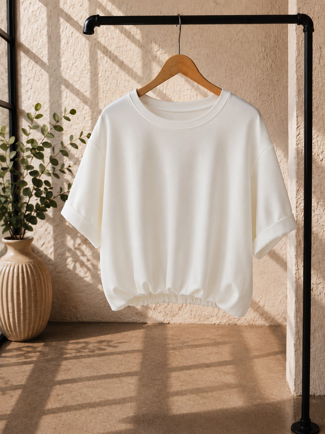 Cropped Butterstoff-Shirt Eleni Made in Italy 34-40/42