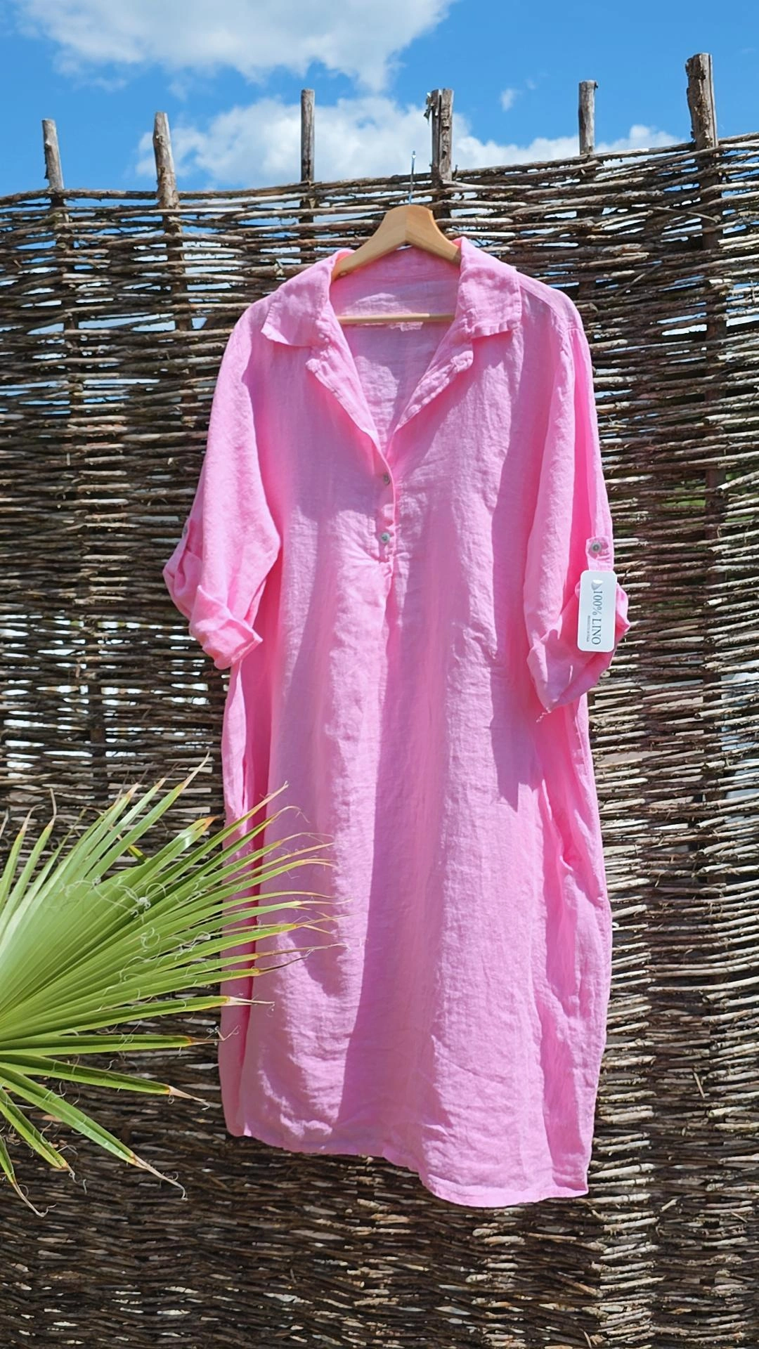 LINEN TUNIKA DRESS GEORGIA Made in Italy 34-42/44 Leinen Kleid Linendress