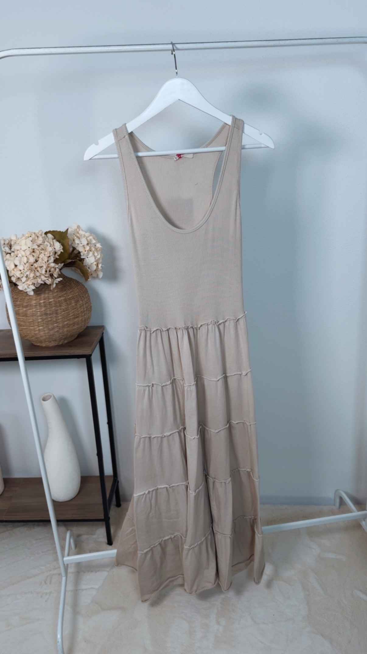Maxikleid Amaya Volant-Stufen Made in Italy 34-40/42