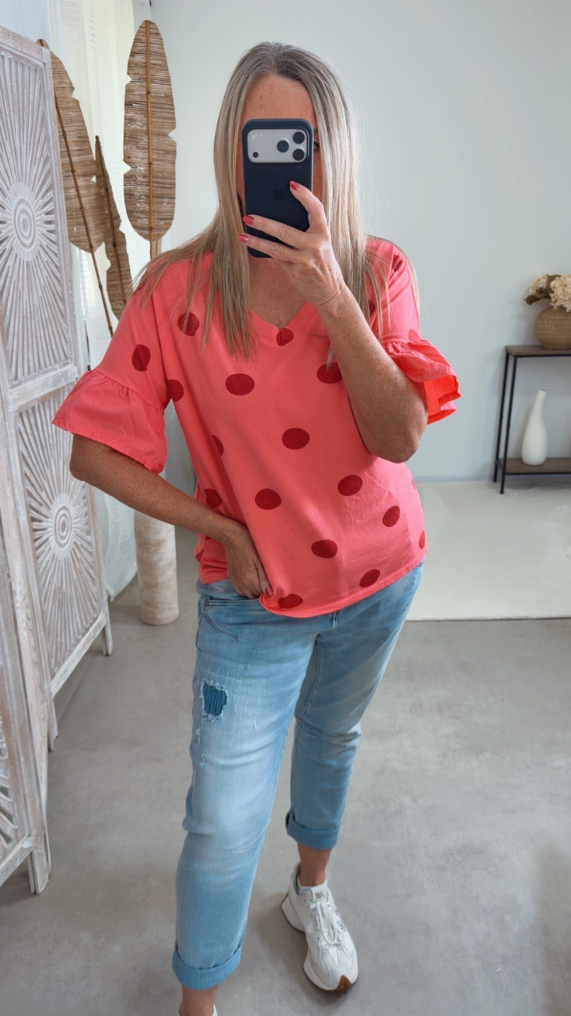 Polka Dots-Shirt „Bellagio“ – Made in Italy 🌸 Größe 34 bis 40/42