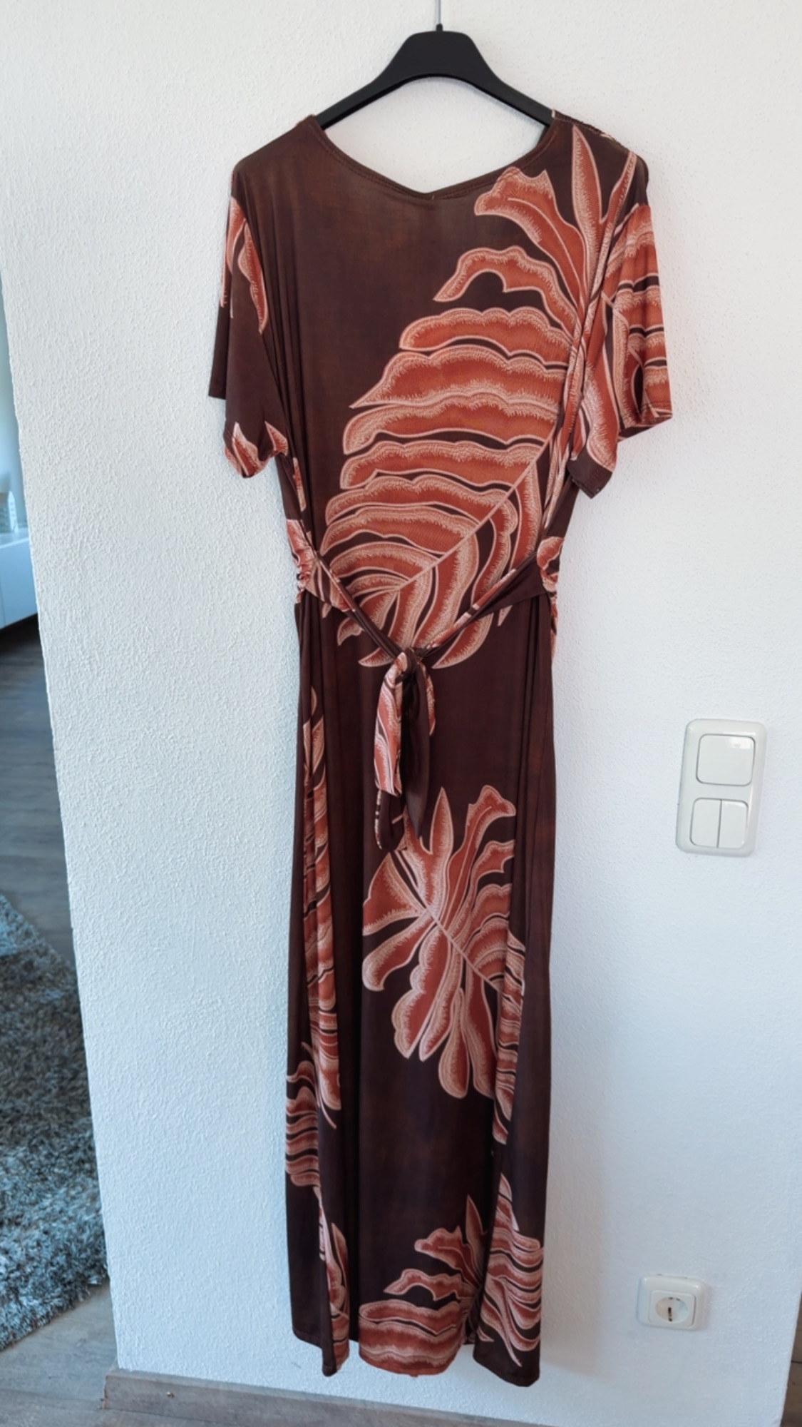 Maxi-Kleid „Alcudia“ LEAVES  – Made in Italy ZickZack Muster Gr. 34-42