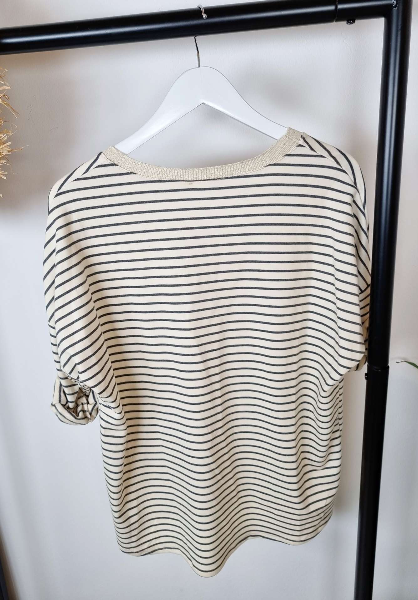 BASIC SHIRT LOS ANGELES STRIPES GLAMOUR ANTHRAZIT Streifen Longsleeve 34-42 Made in Italy Anthrazit BASIC SHIRT LOS ANGELES STRIPES GLAMOUR ANTHRAZIT Streifen Longsleeve 34-42 Made in Italy Anthrazit