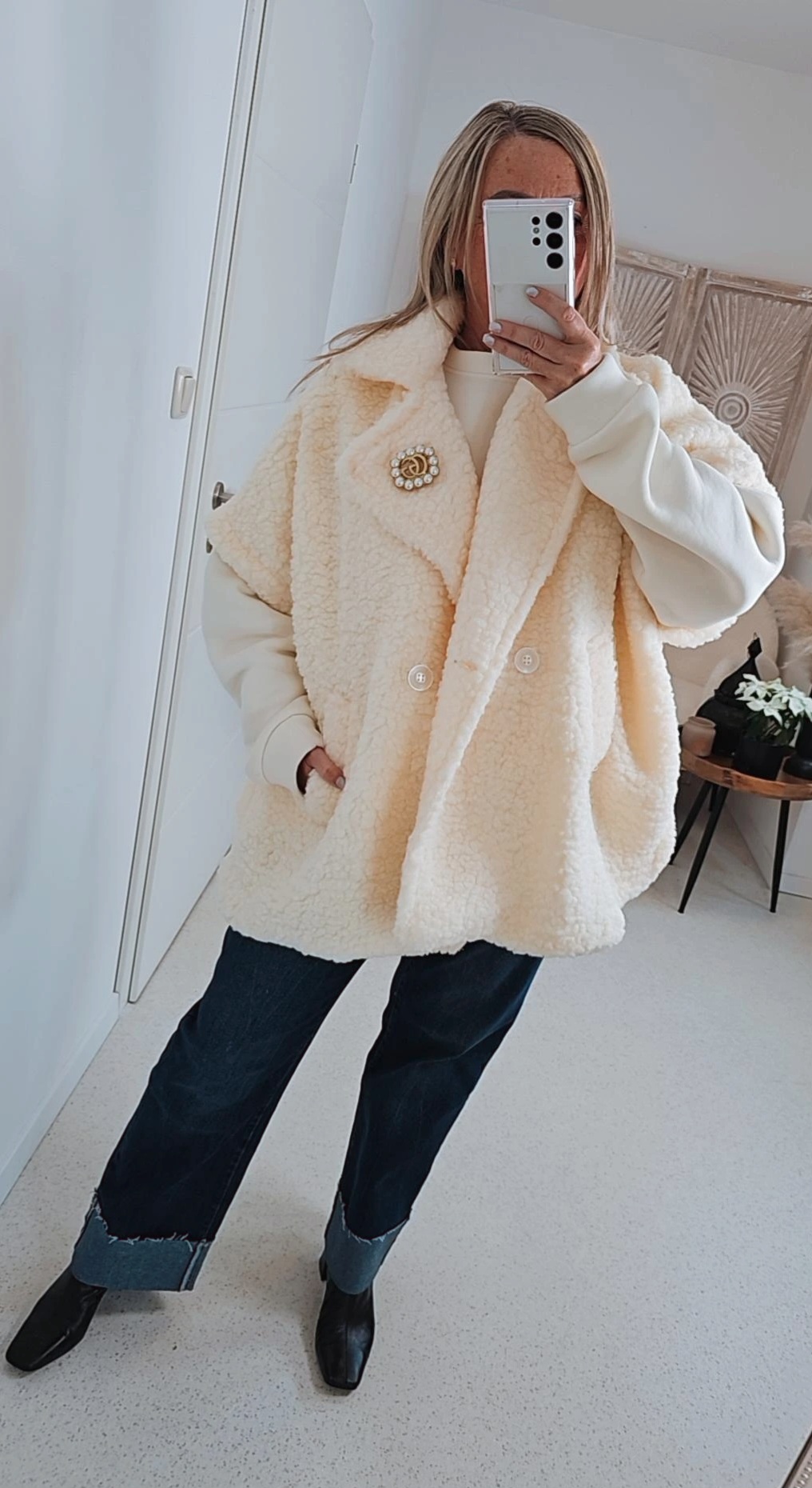 TEDDY WESTE ANNI  Made in Italy 34-46/48 Mantel Jacke ärmellos  COAT