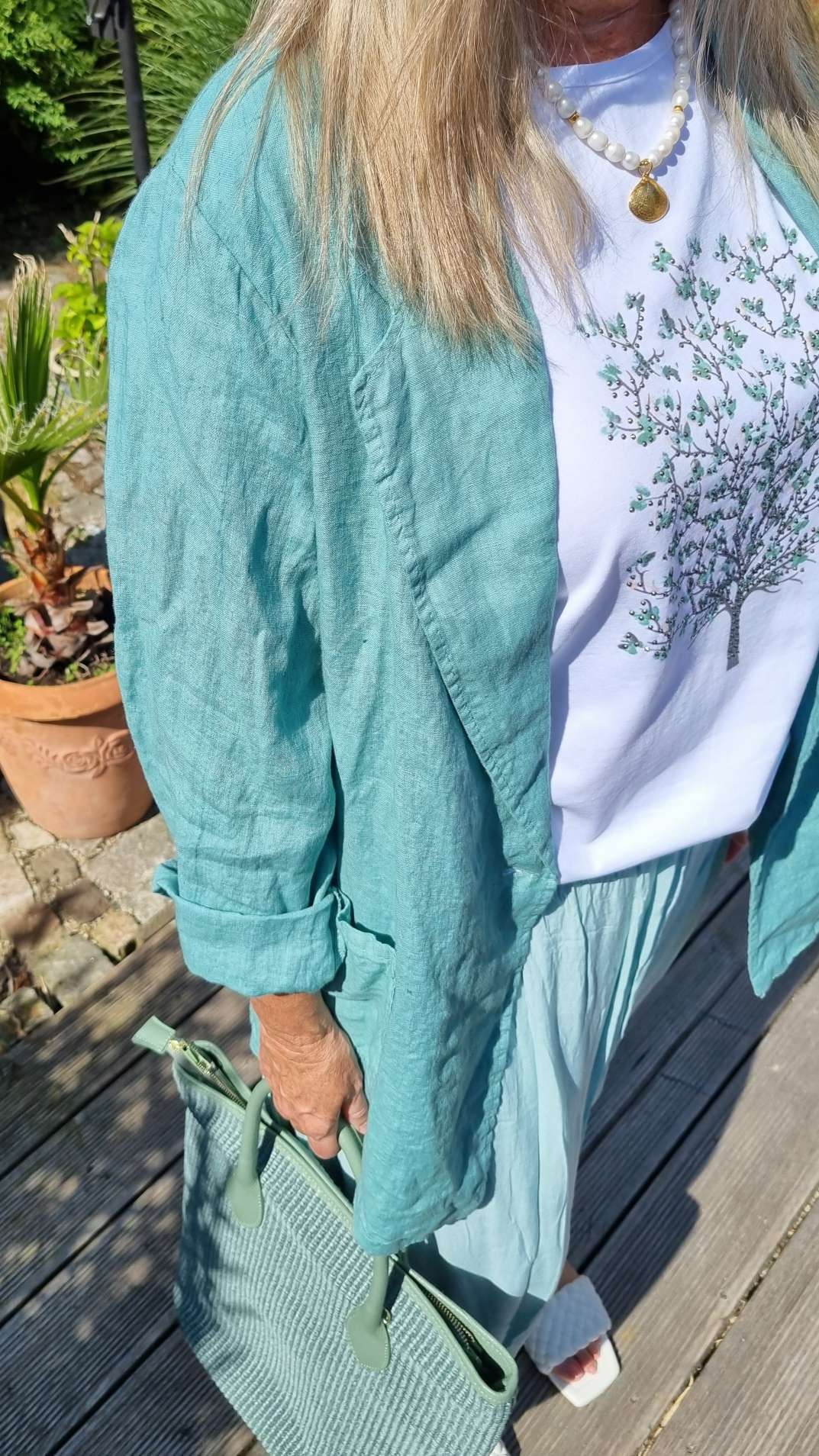 OVERSIZE LINEN BASIC BLAZER RIVA GRÜN - Made in Italy Jacke Sakko Jacket LEINEN OVERSIZE LINEN BASIC BLAZER RIVA GRÜN - Made in Italy Jacke Sakko Jacket LEINEN