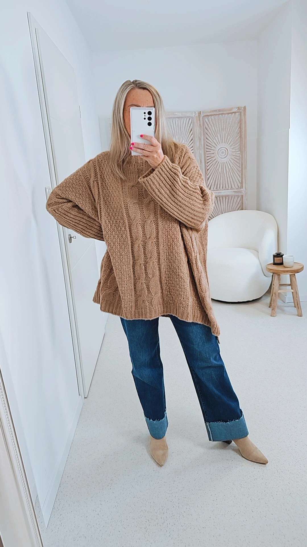 STRICKPULLOVER ZOPFMUSTER TARA Oversize Pullover Made in Italy 36 - 48/50 STRICKPULLOVER ZOPFMUSTER TARA Oversize Pullover Made in Italy 36 - 48/50