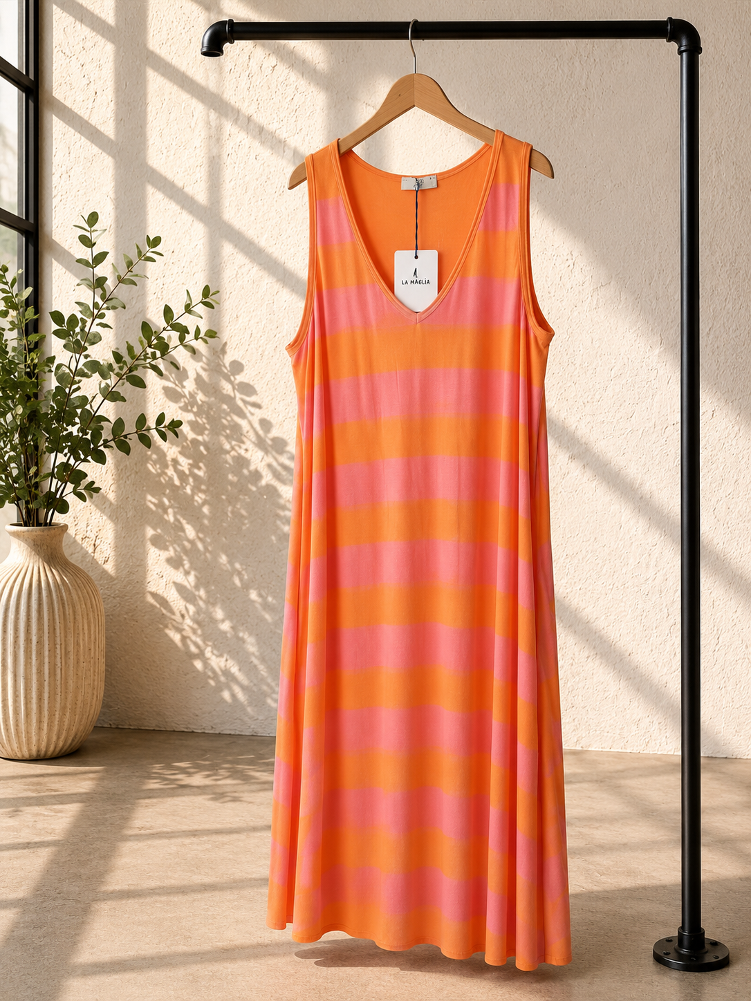 Kleid Palmera Blockstreifen Made in Italy 34-40