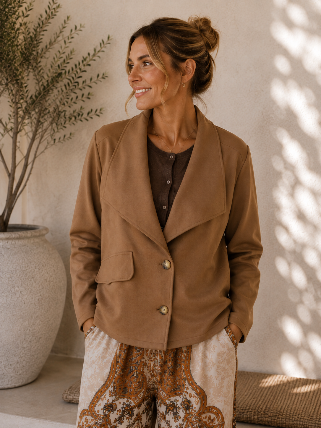 Jacke Enya – lässige Uni-Jacke mit Statement-Kragen Uni Made in Italy 34-42/44