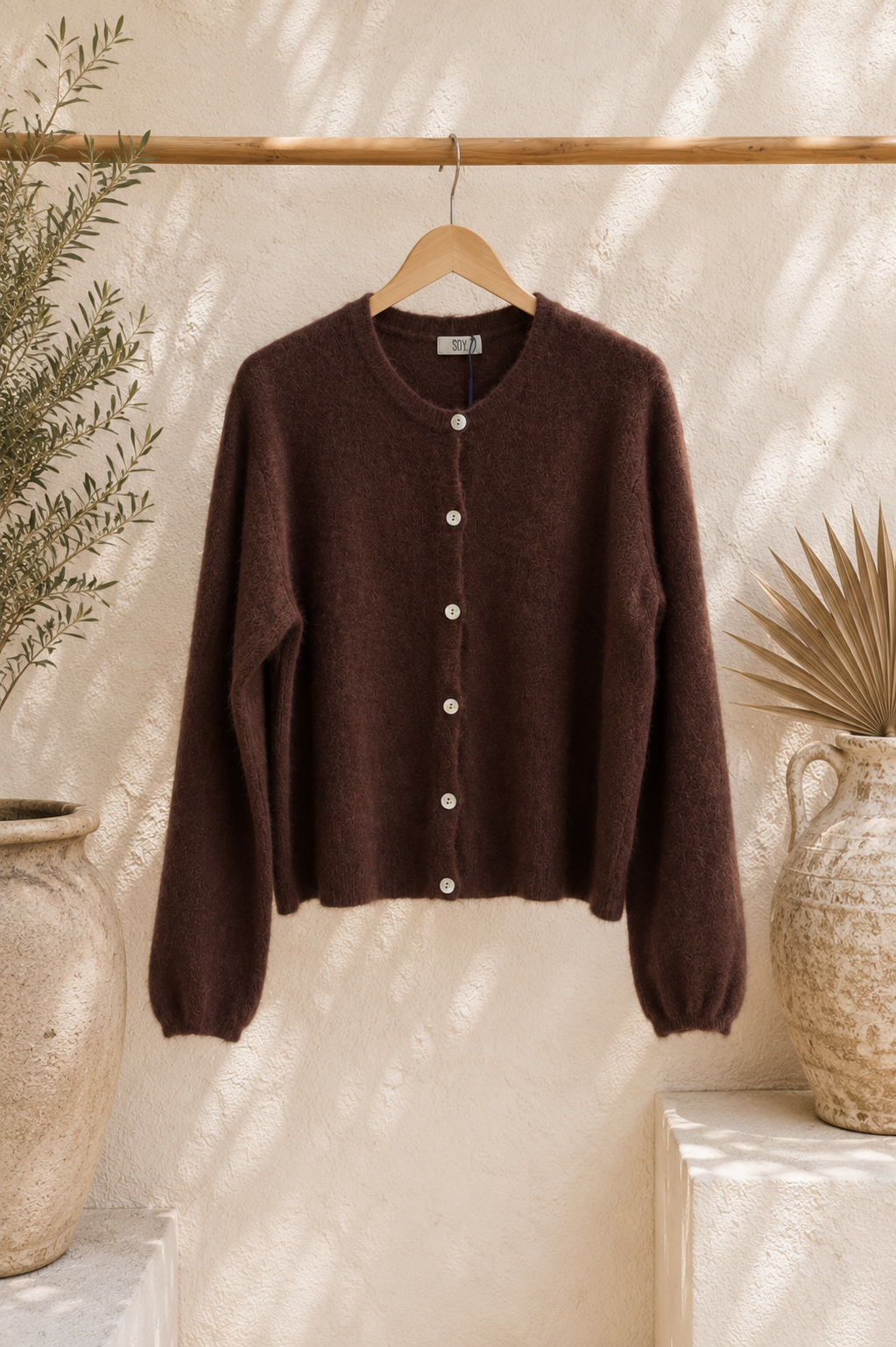Kuschelige Strickjacke Elara mit Angora Made in Italy Gr 34-42