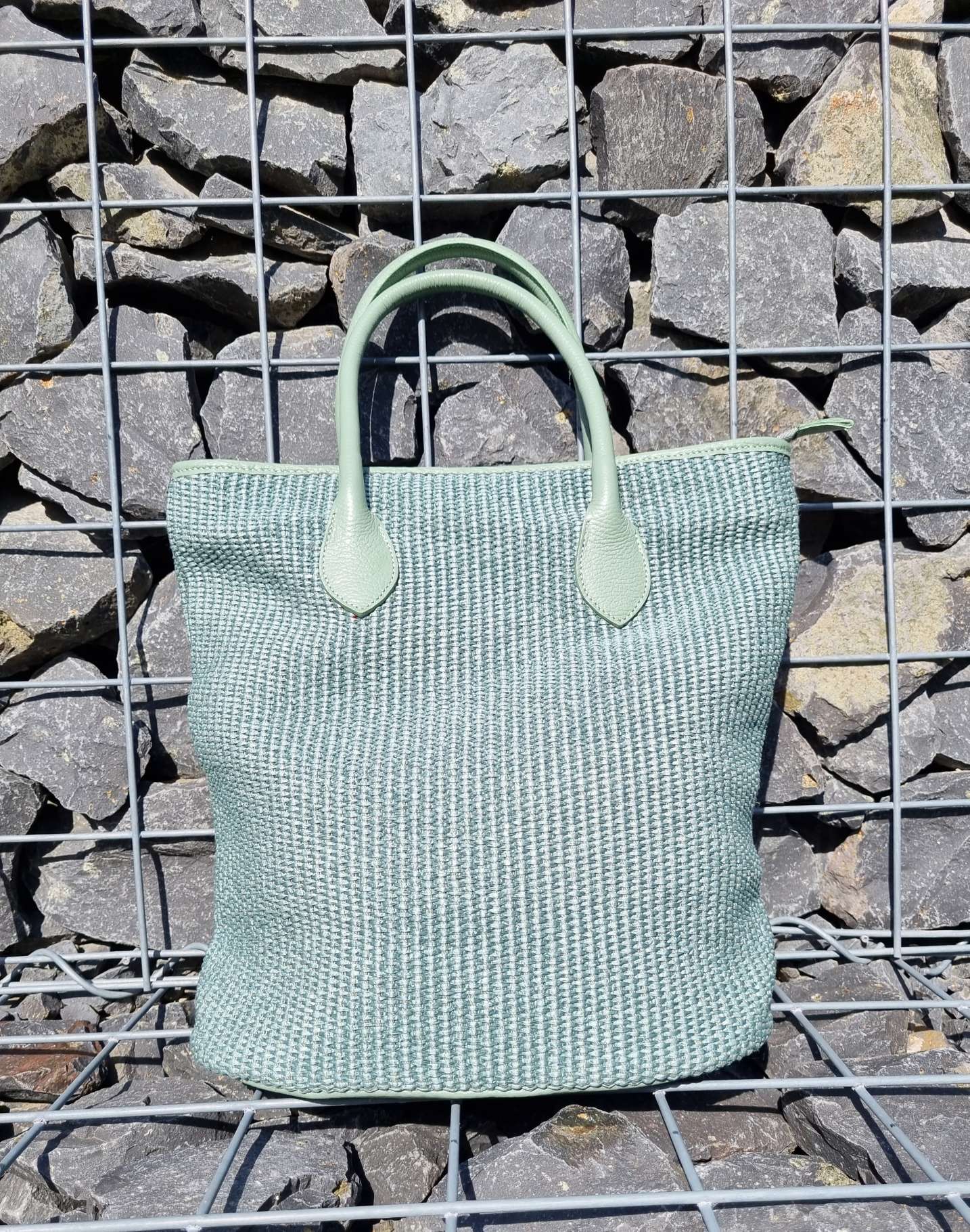 BAST SHOPPER ARIA MINT Leder Tasche Shopping Bag Umhängetasche Made in Italy BAST SHOPPER ARIA MINT Leder Tasche Shopping Bag Umhängetasche Made in Italy