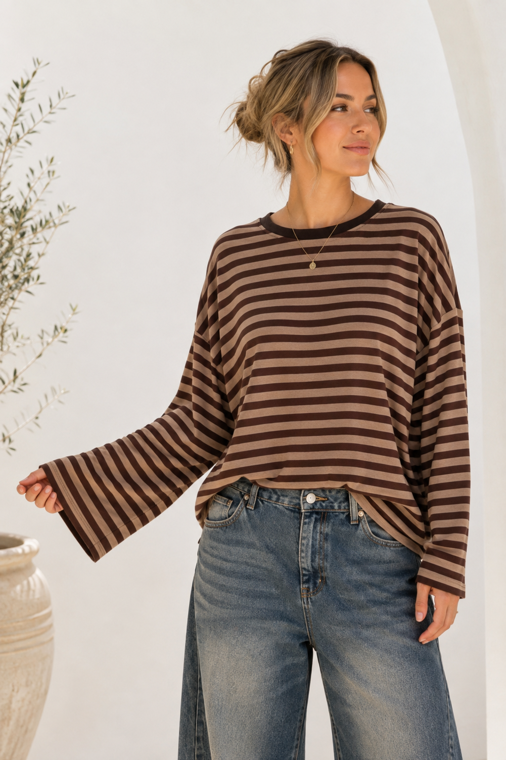 Shirt Langarm Ornella Stripes Made in Italy 34-42/44
