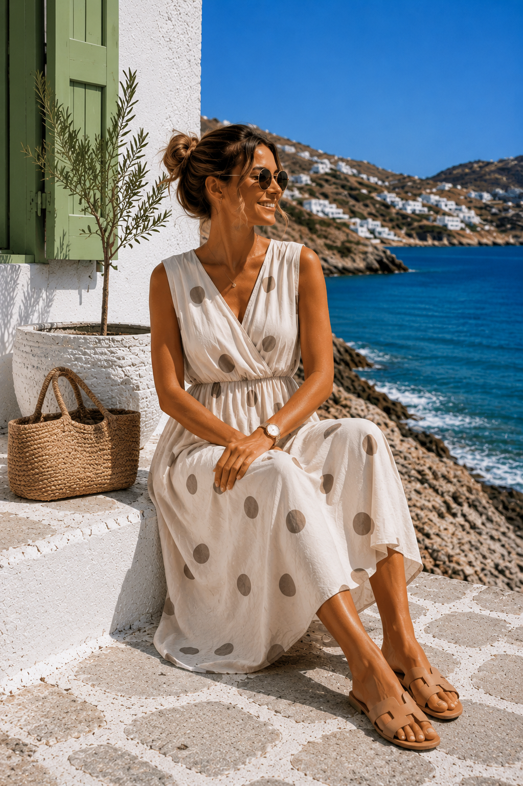 Maxi-Kleid Belladonna Polka Dots Made in Italy 34-42