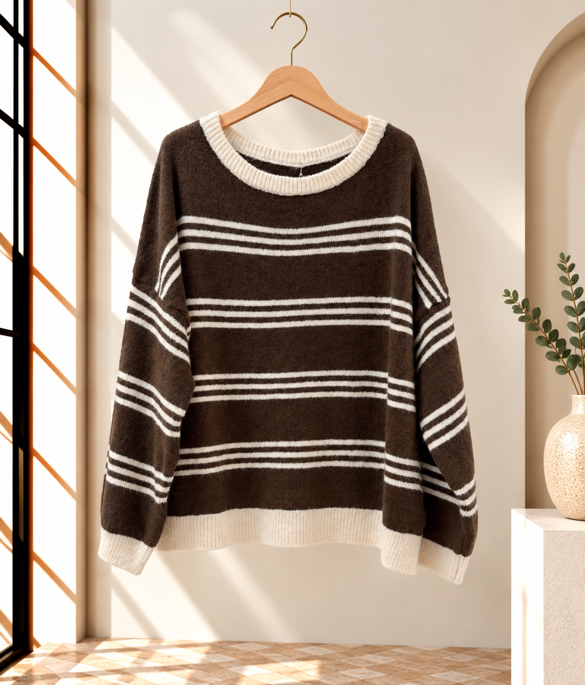 Pullover Kuschelig mit Streifen I SP0075 I Made in Italy 34-42/44
