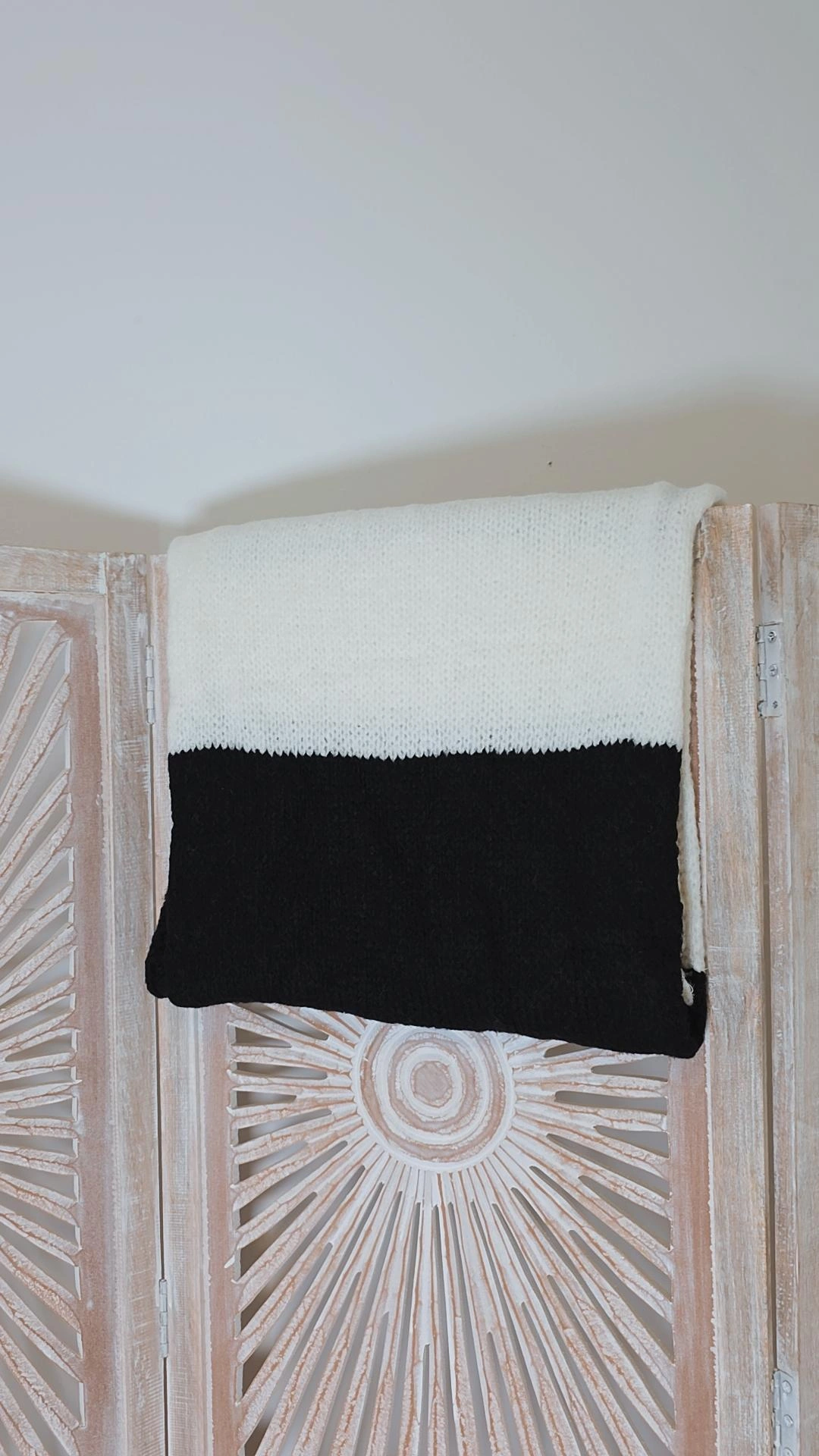 BLACK SCHNAPPER STRICK SCHAL BICOLOR Made in Italy mit Wollanteil