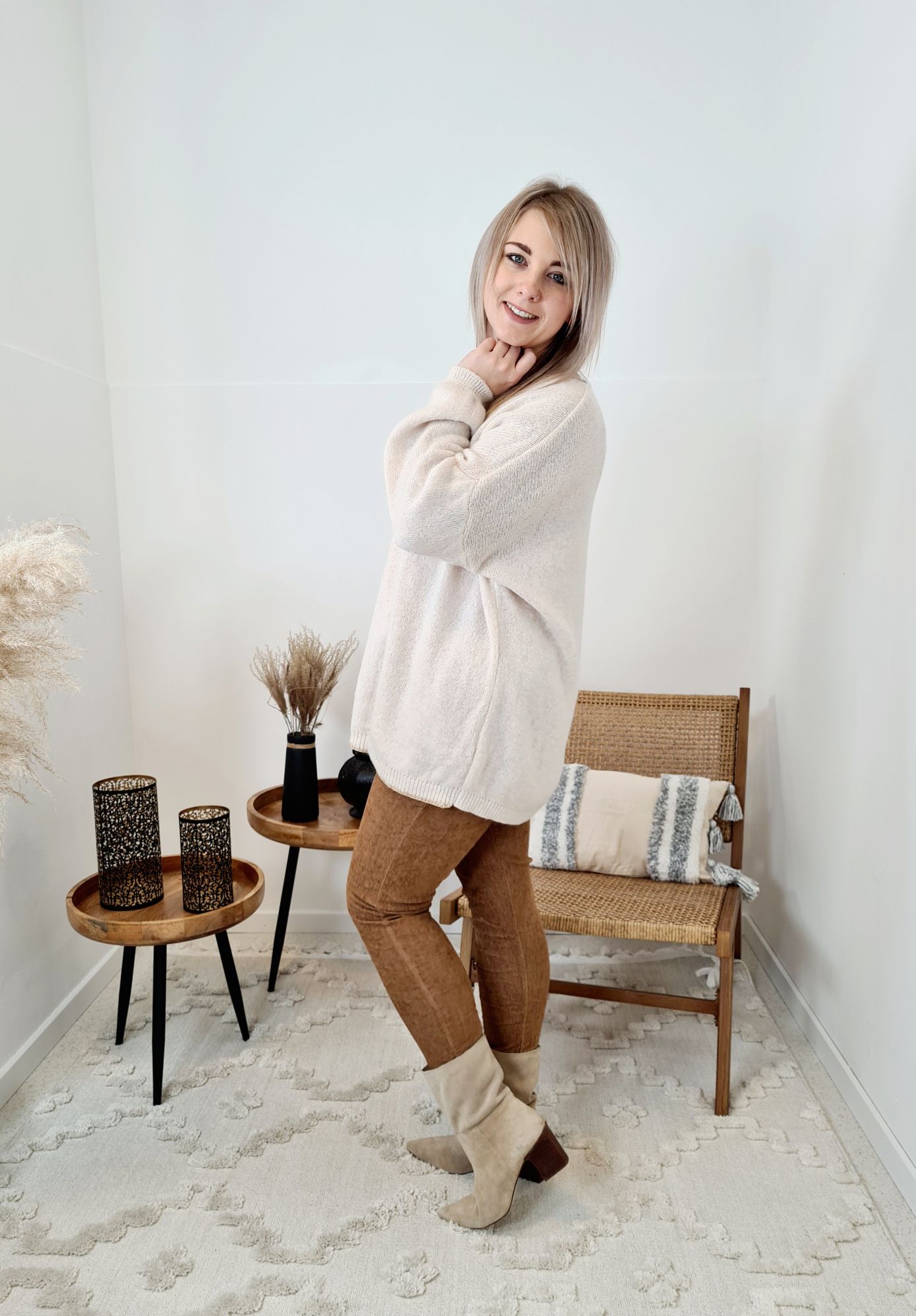 LIGHT KNIT SWEATER RENO CREME Strickpullover Pullover Langarm Longsleeve 34-42 Oversize Made in Italy LIGHT KNIT SWEATER RENO CREME Strickpullover Pullover Langarm Longsleeve 34-42 Oversize Made in Italy